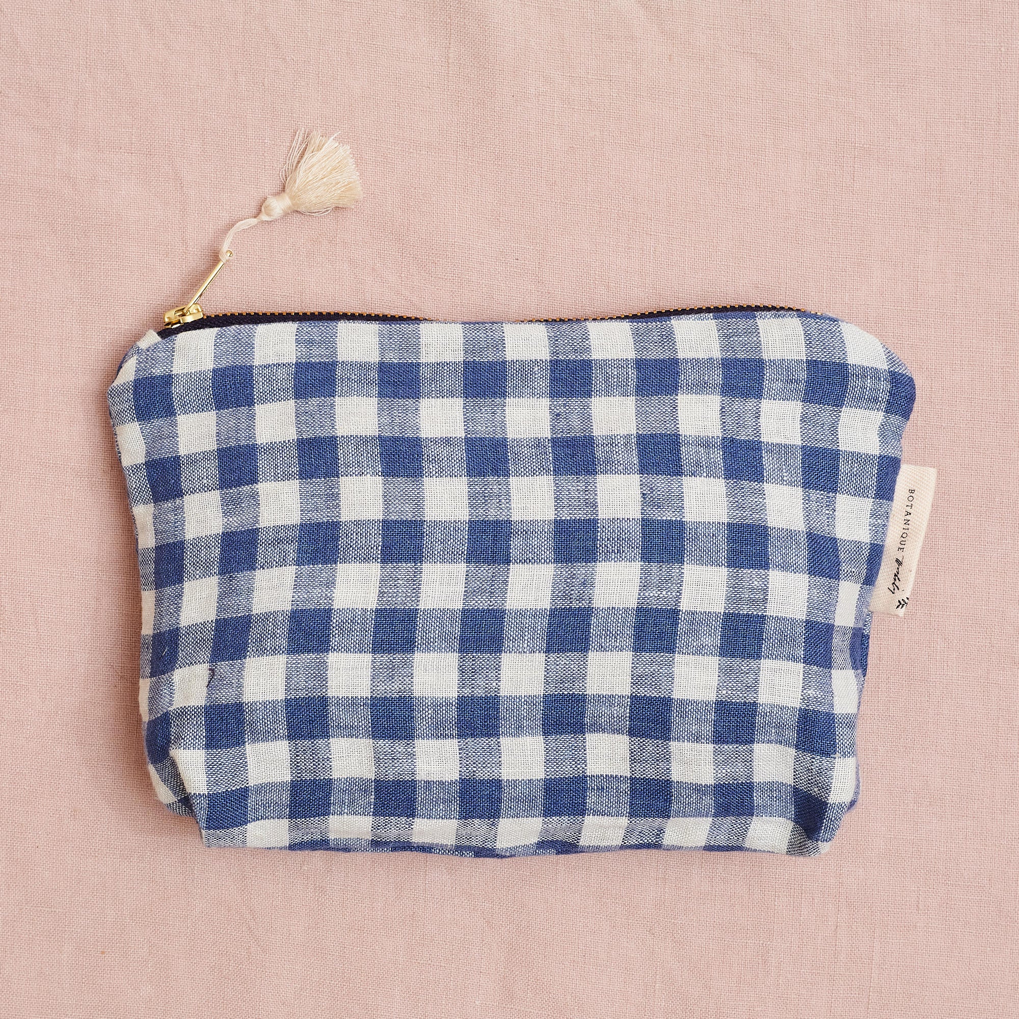 Linen Zip Pouch: Fara Linen | Two sizes available