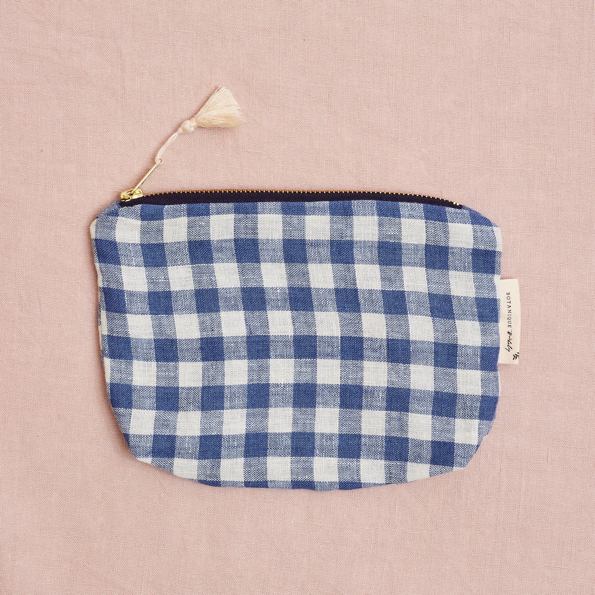 Linen Zip Pouch: Fara Linen | Two sizes available