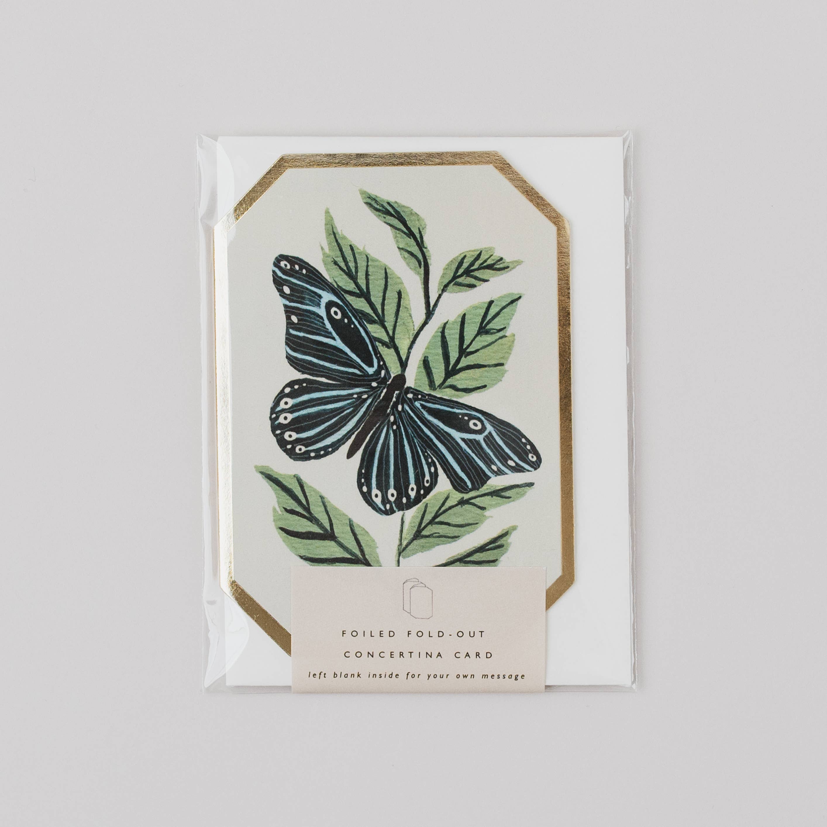 CONCERTINA BOTANICAL BUTTERFLIES DIE CUT MINI CARD