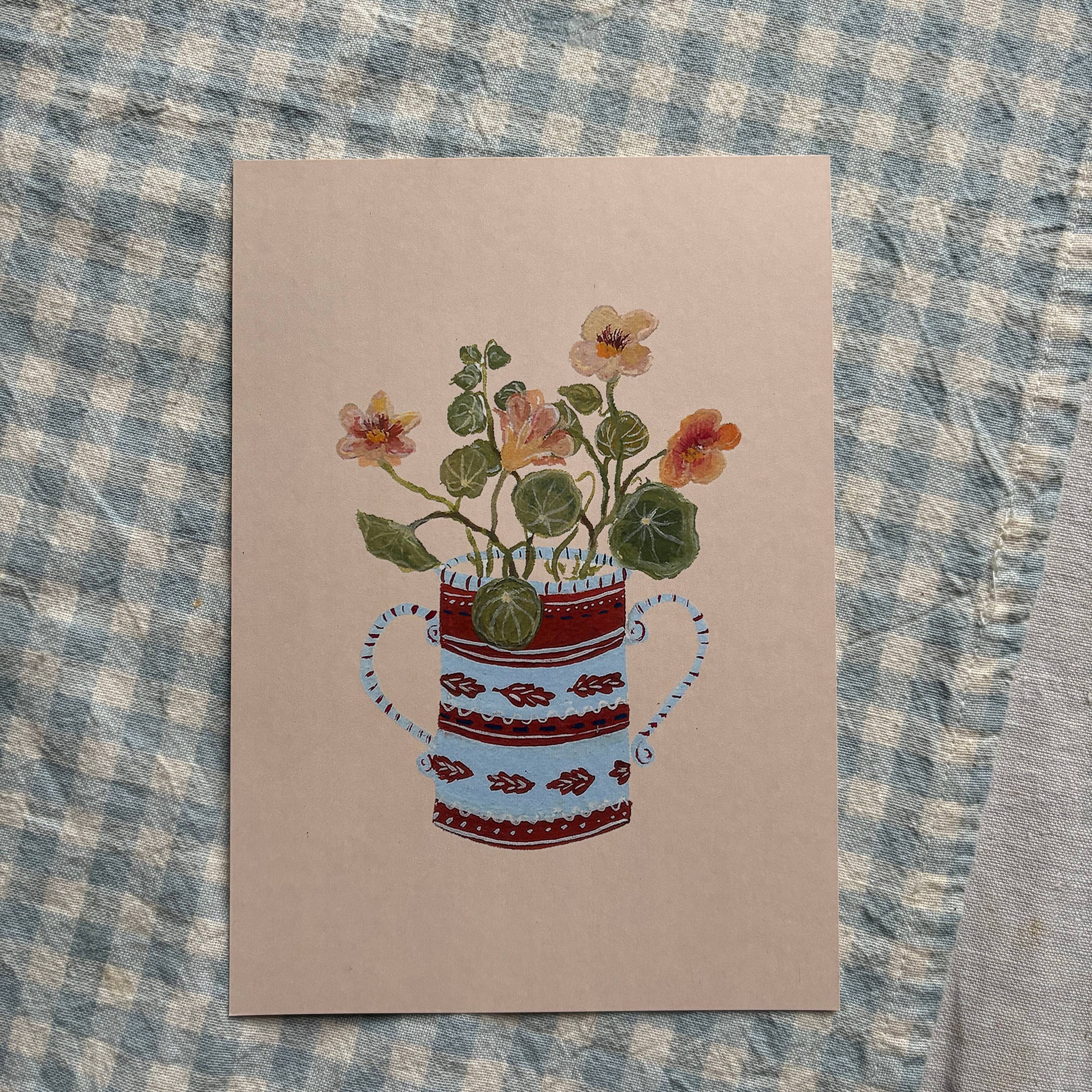 Apricot Nasturtium Print | A5