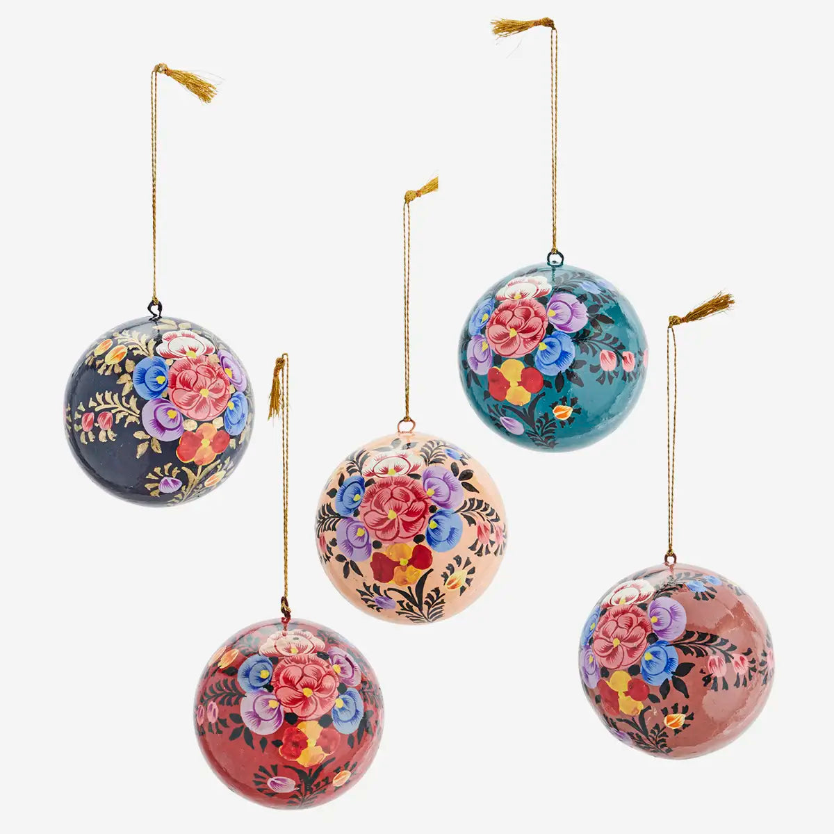 Handmade Paper Mache Christmas Baubles