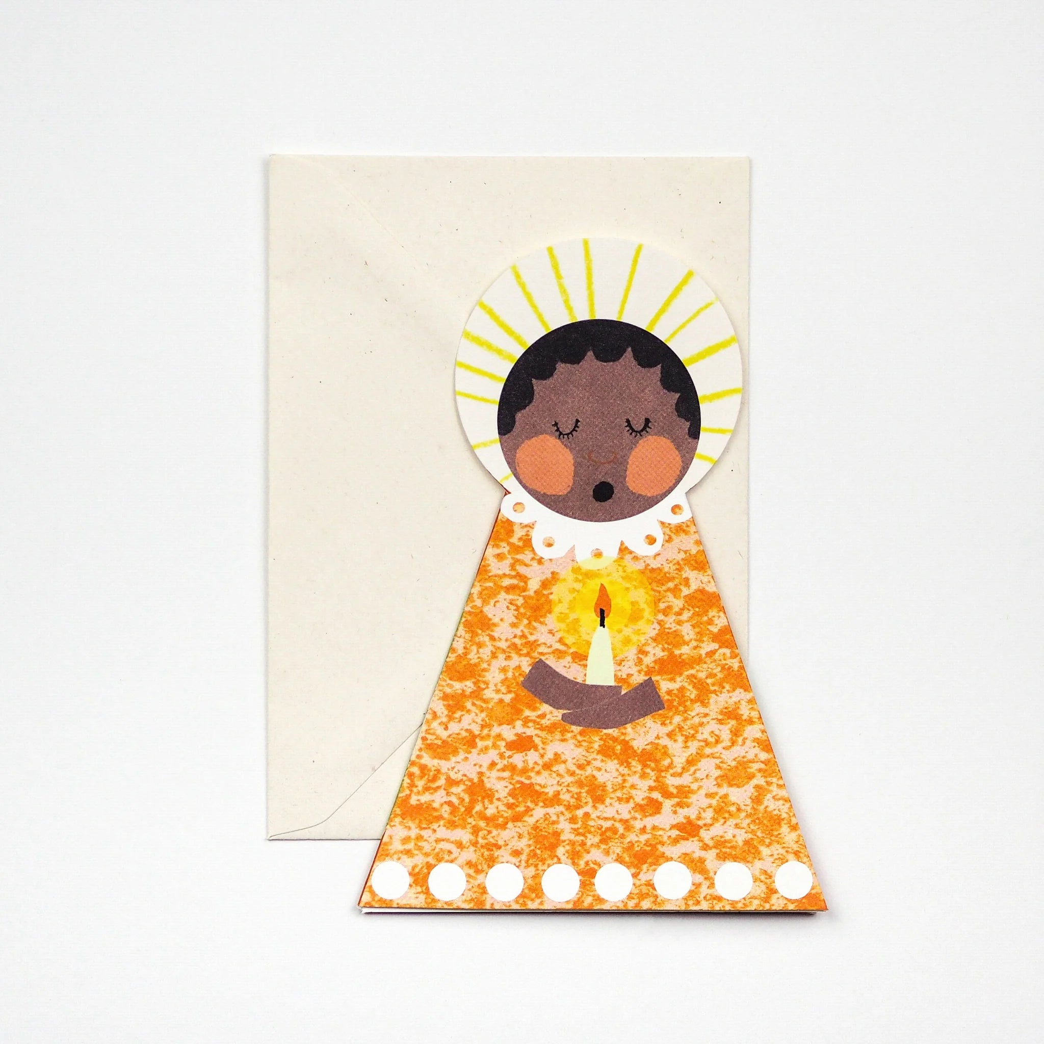 Die Cut Orange Angel Card