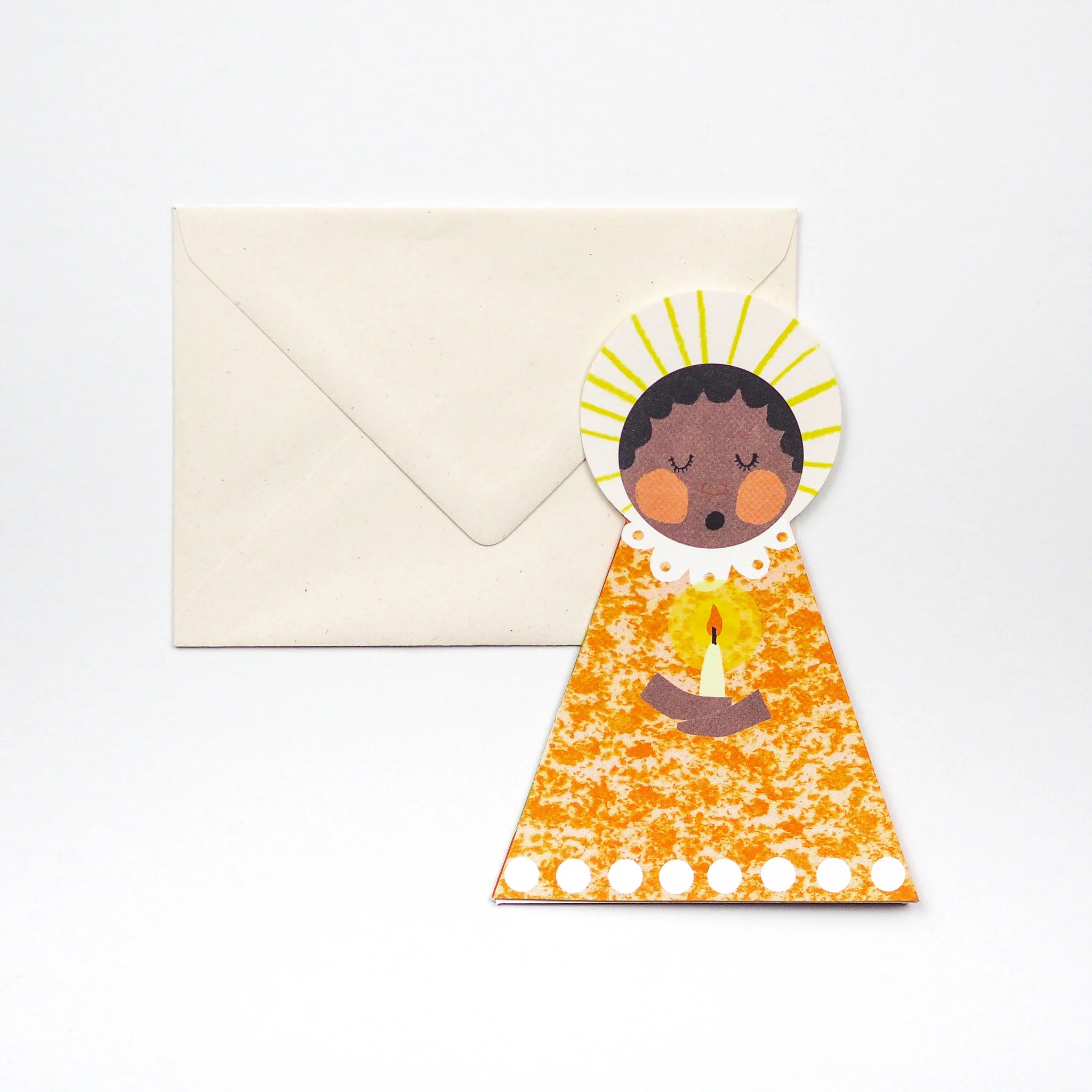 Die Cut Orange Angel Card