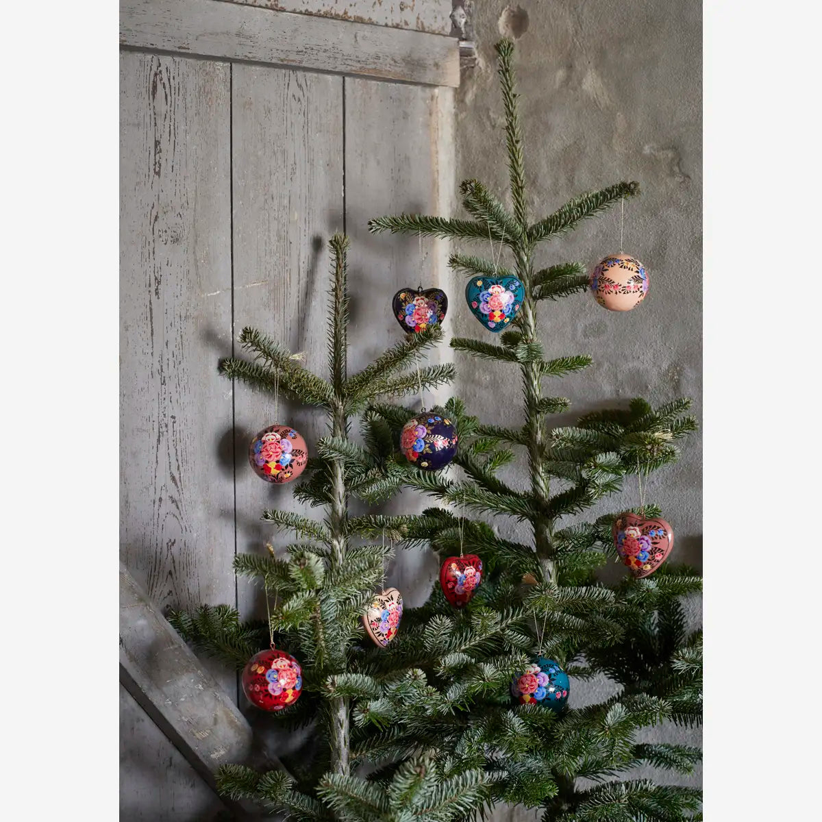 Handmade Paper Mache Christmas Baubles