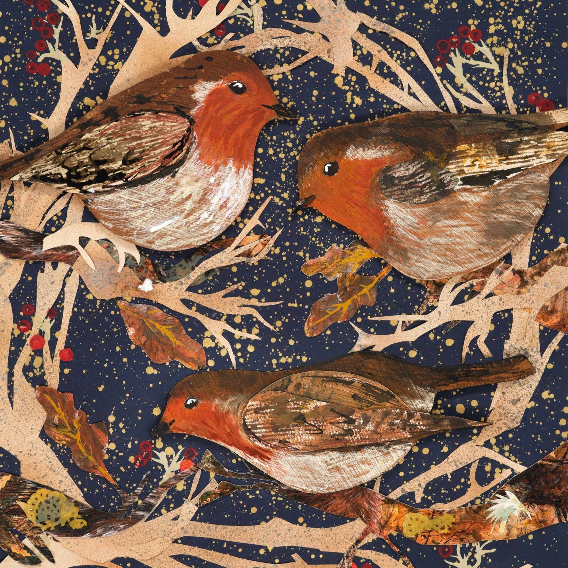 Winter Robins Greetings Card