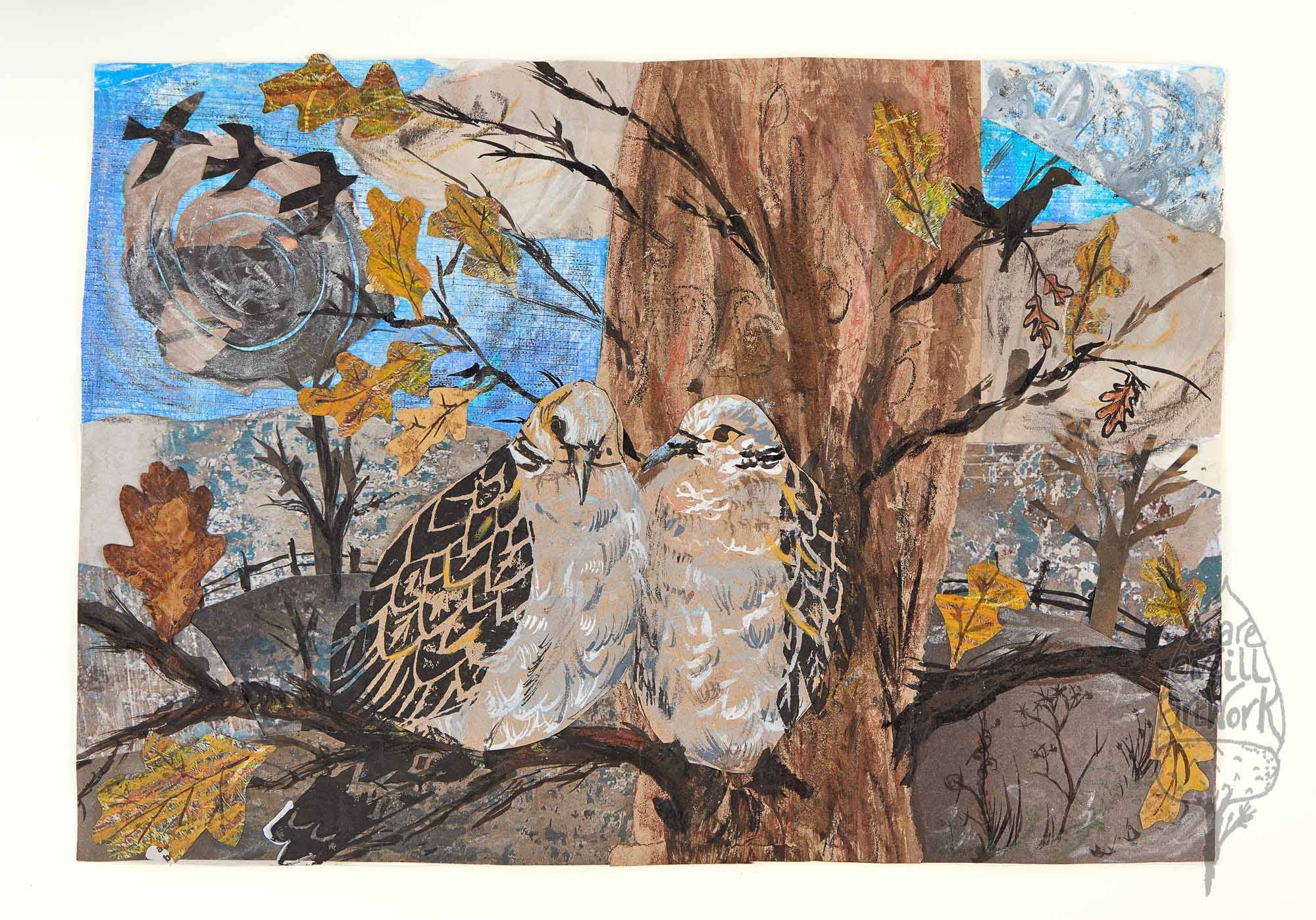 Turtle Doves Greetings Card