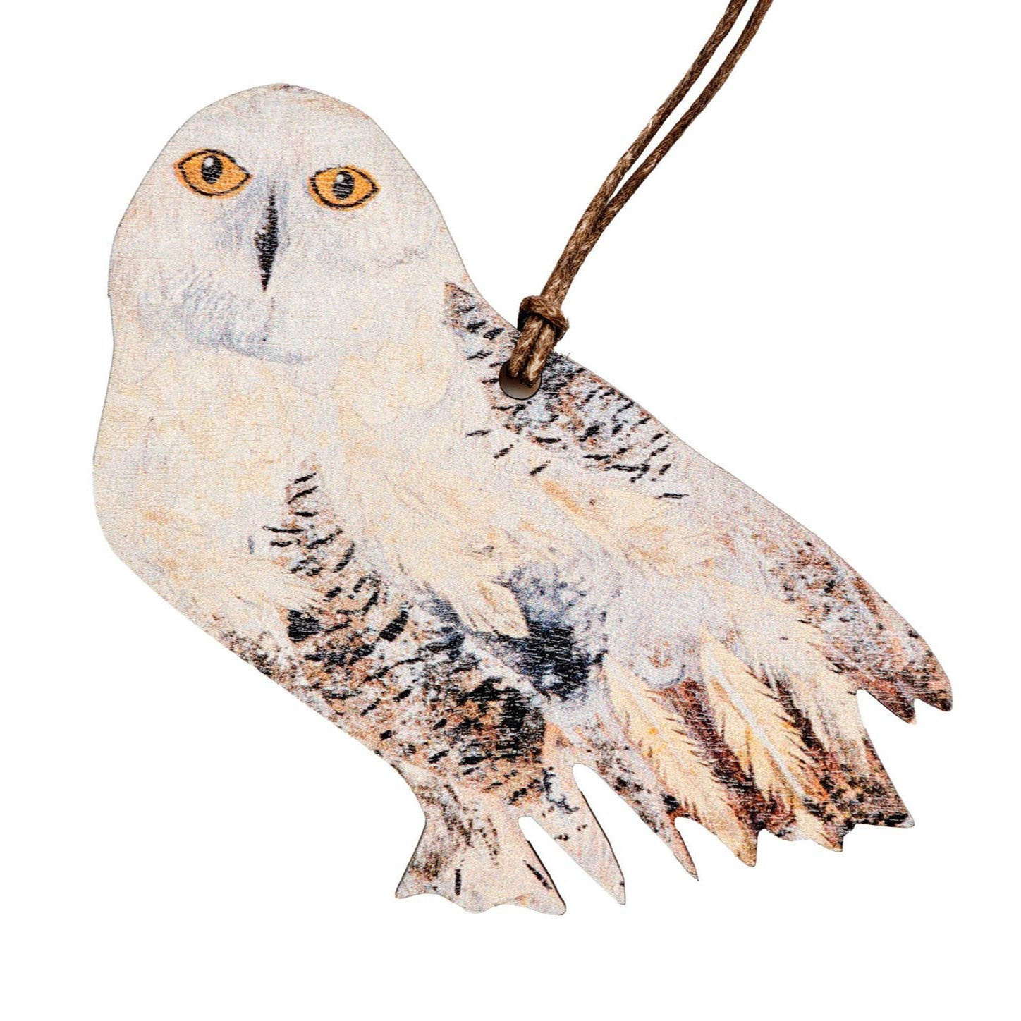 Wooden Snowy Owl Decoration