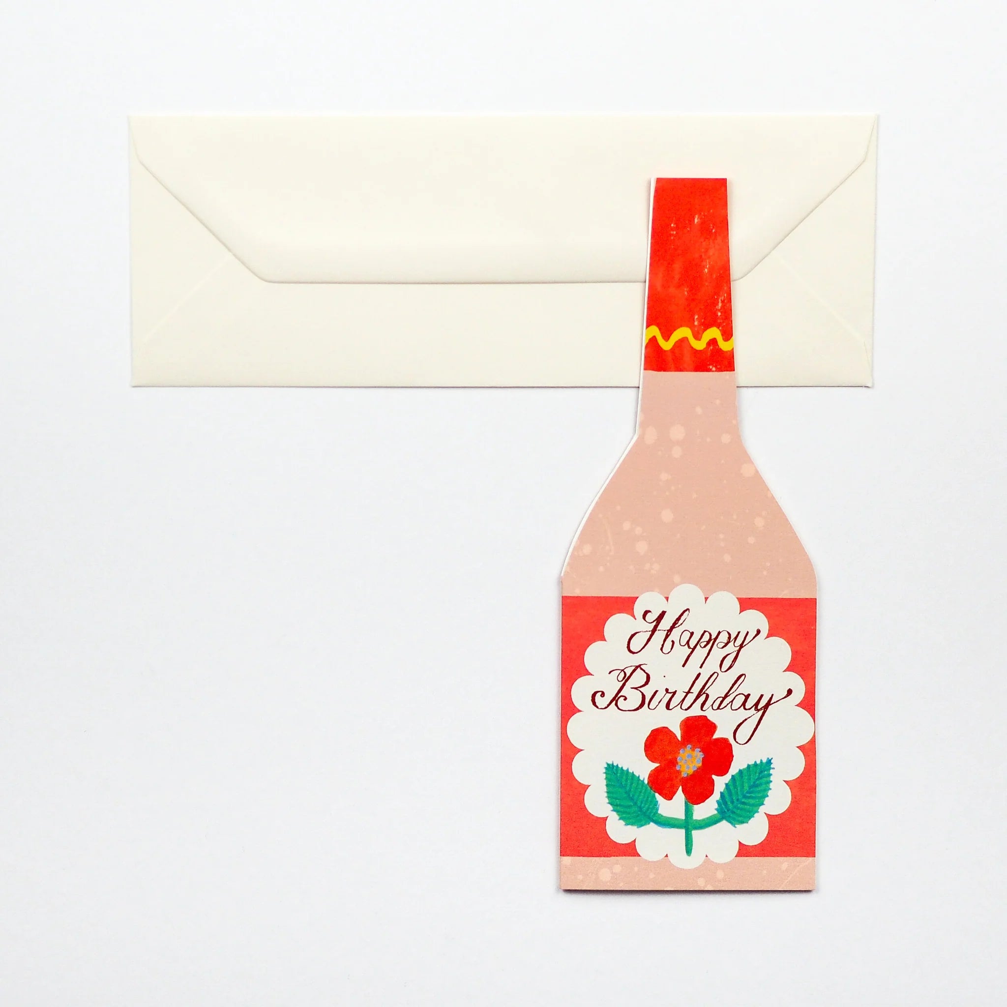 Birthday Rose Bottle Greetings Card