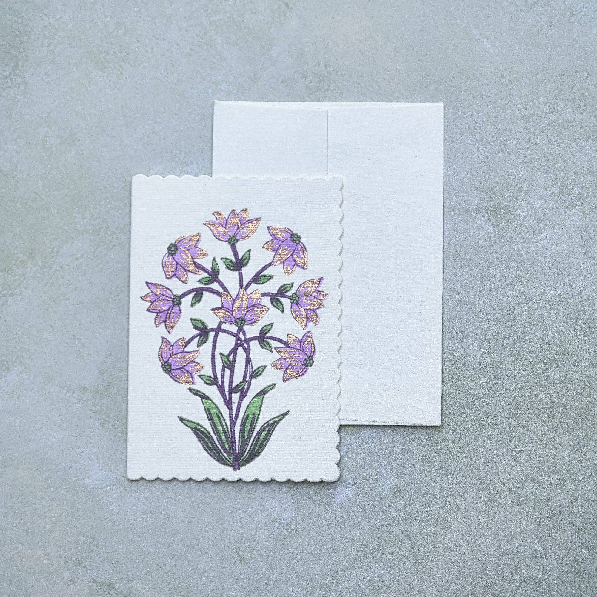 Hand Block Printed Greeting Card | Champaca Lilac