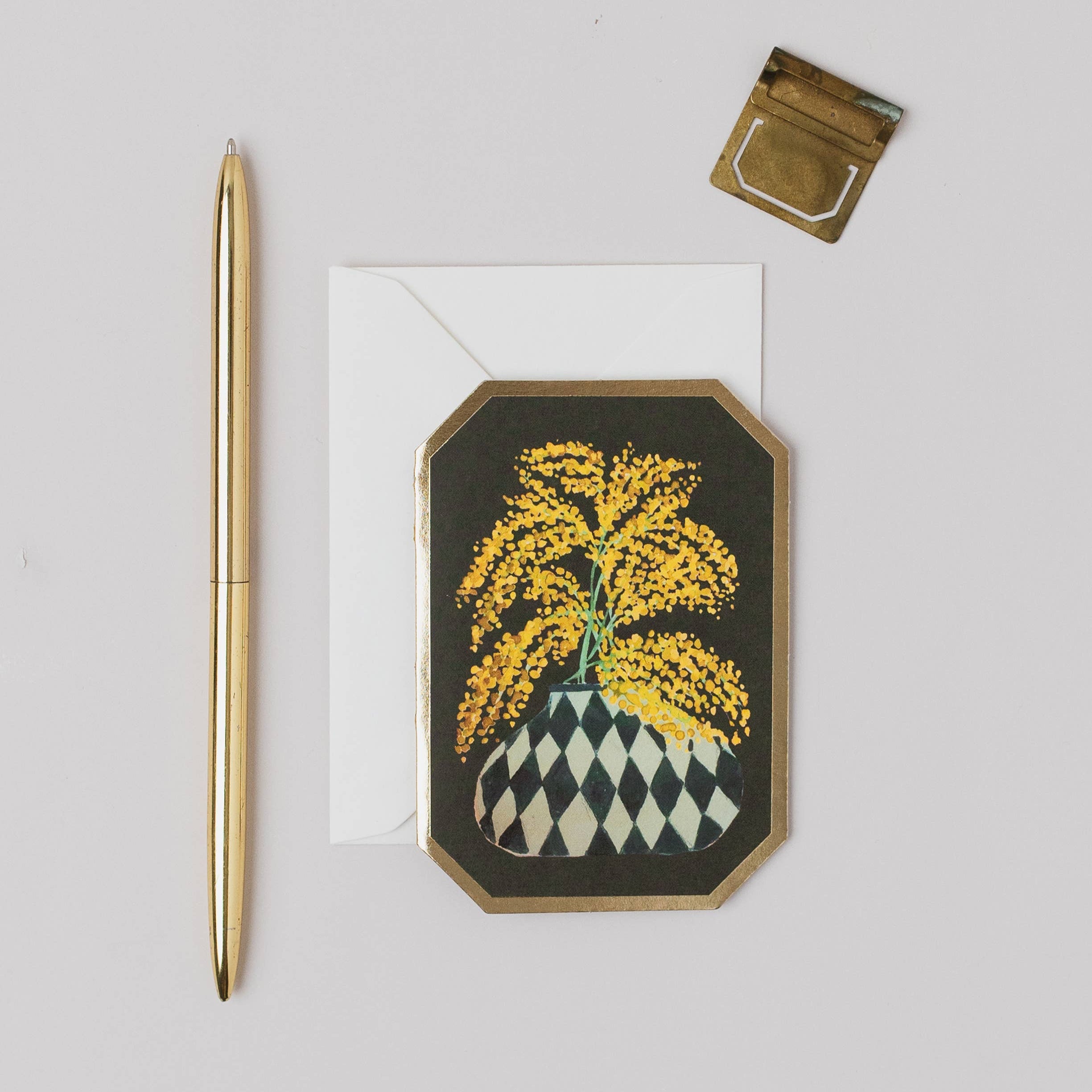 MIMOSA BOTANICAL DIE CUT FLORAL MINI CARD 