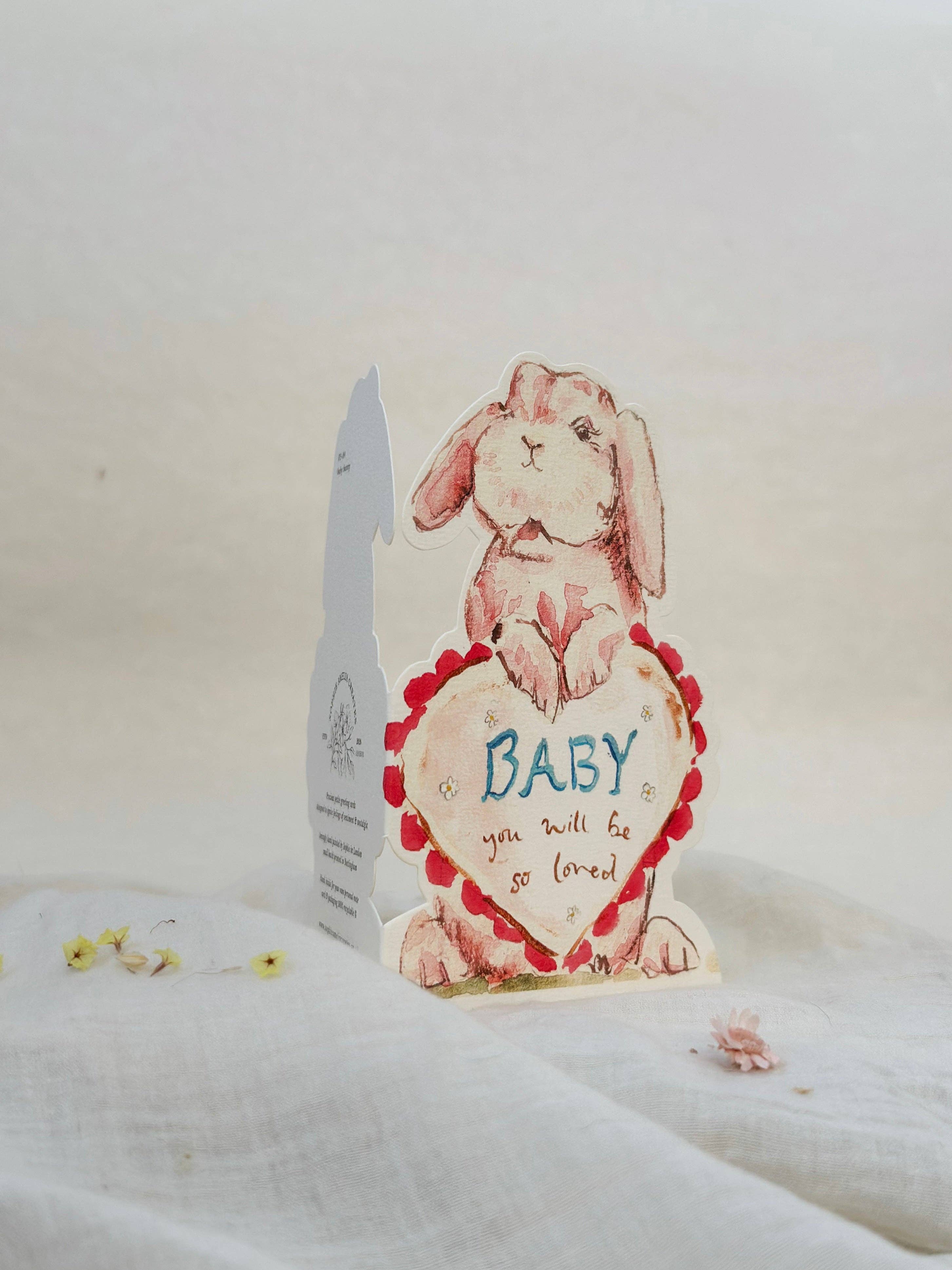New Baby Bunny Shaped Card