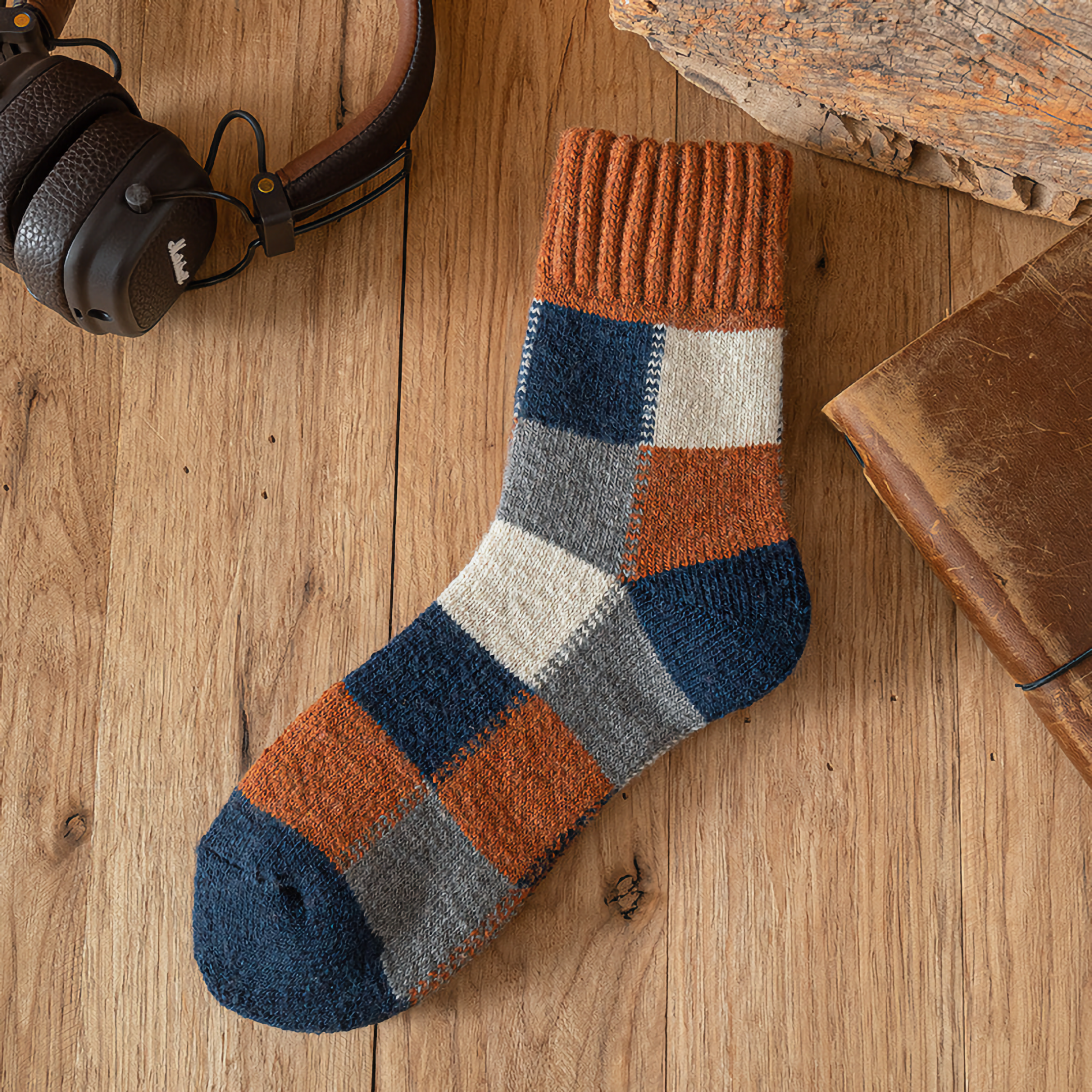 Men's Winter Multicoloured Thick Wool Socks | 2 Colours Available