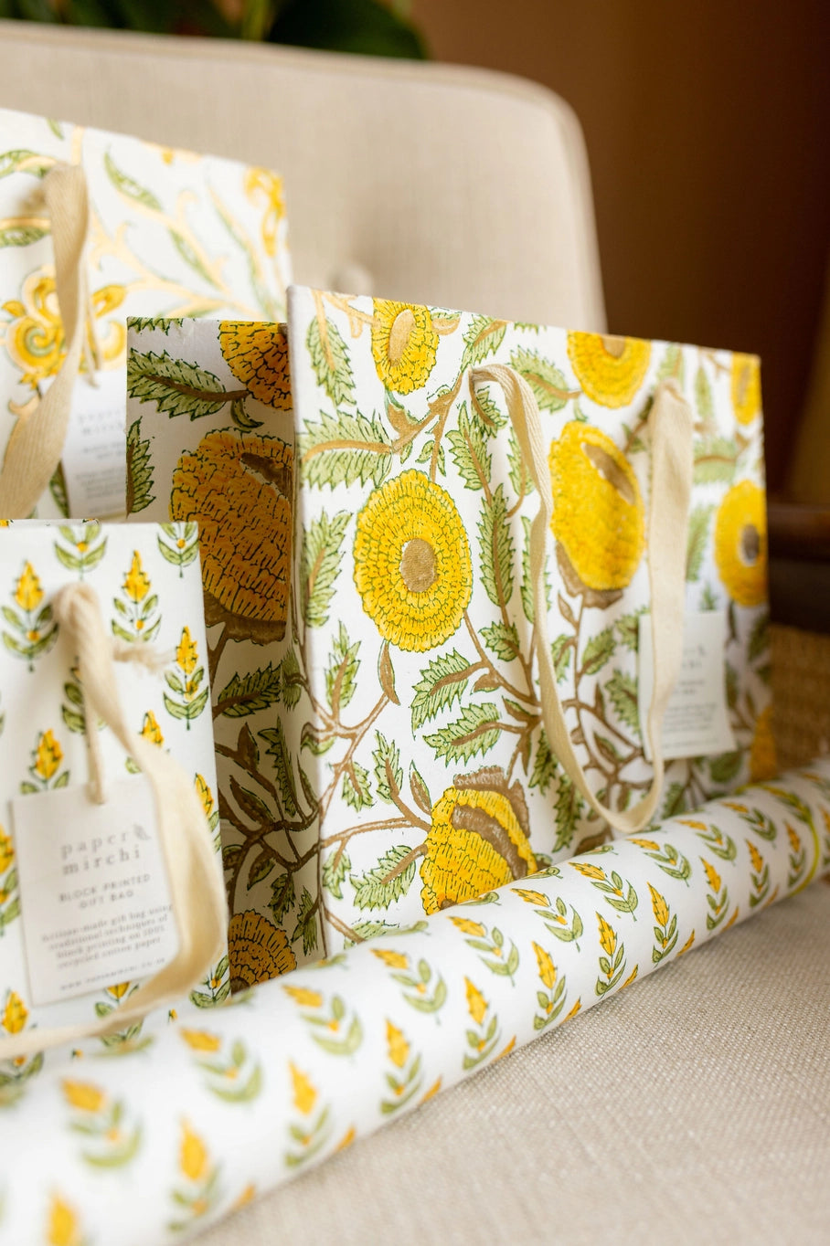 Block Printed Wrapping Paper | 2 Colours Available
