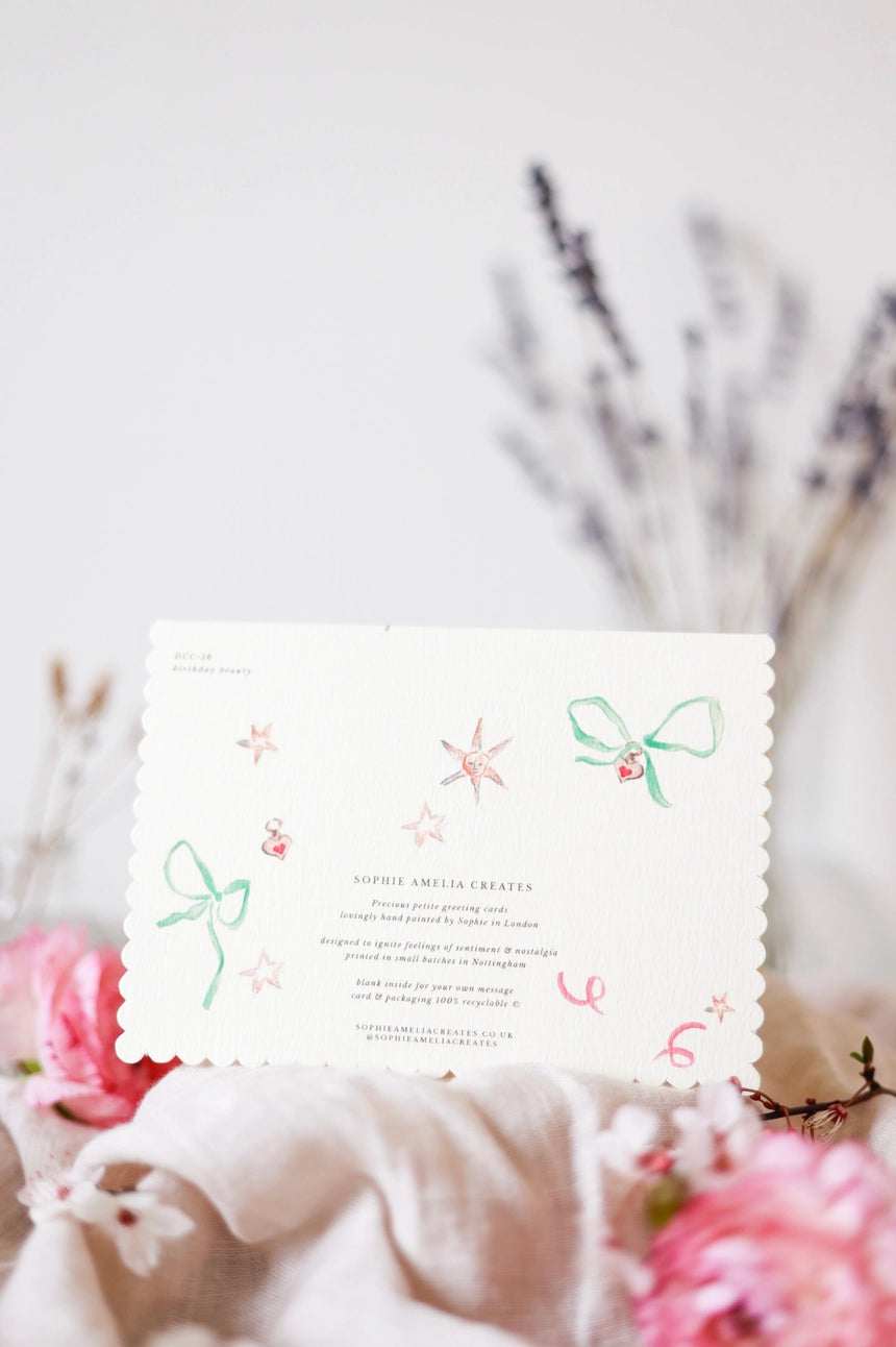 'Birthday Beauty'  Unicorn Scalloped Greetings Card