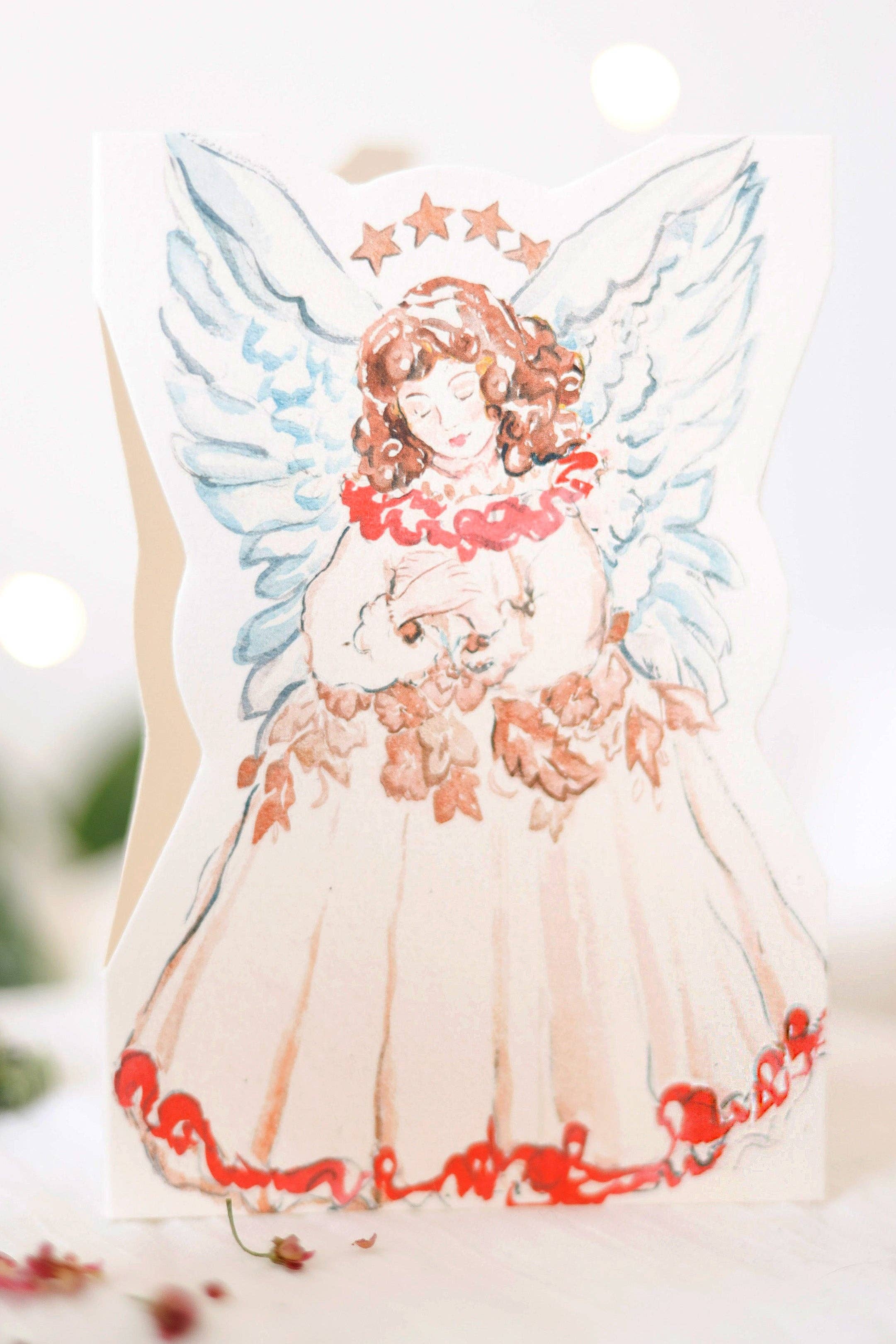 Merry Angel Die Cut Christmas Card