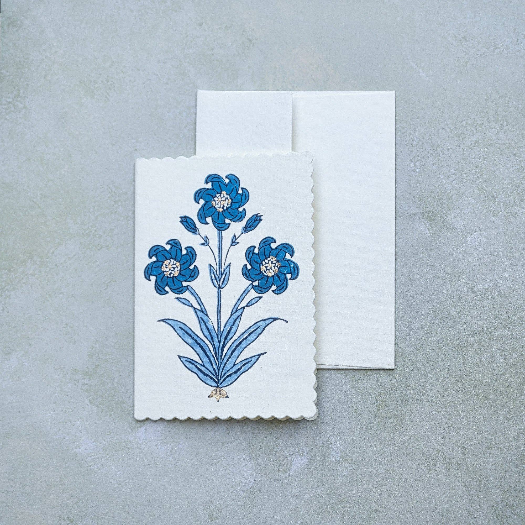 Hand Block Printed Greeting Card | Nargis Sapphire