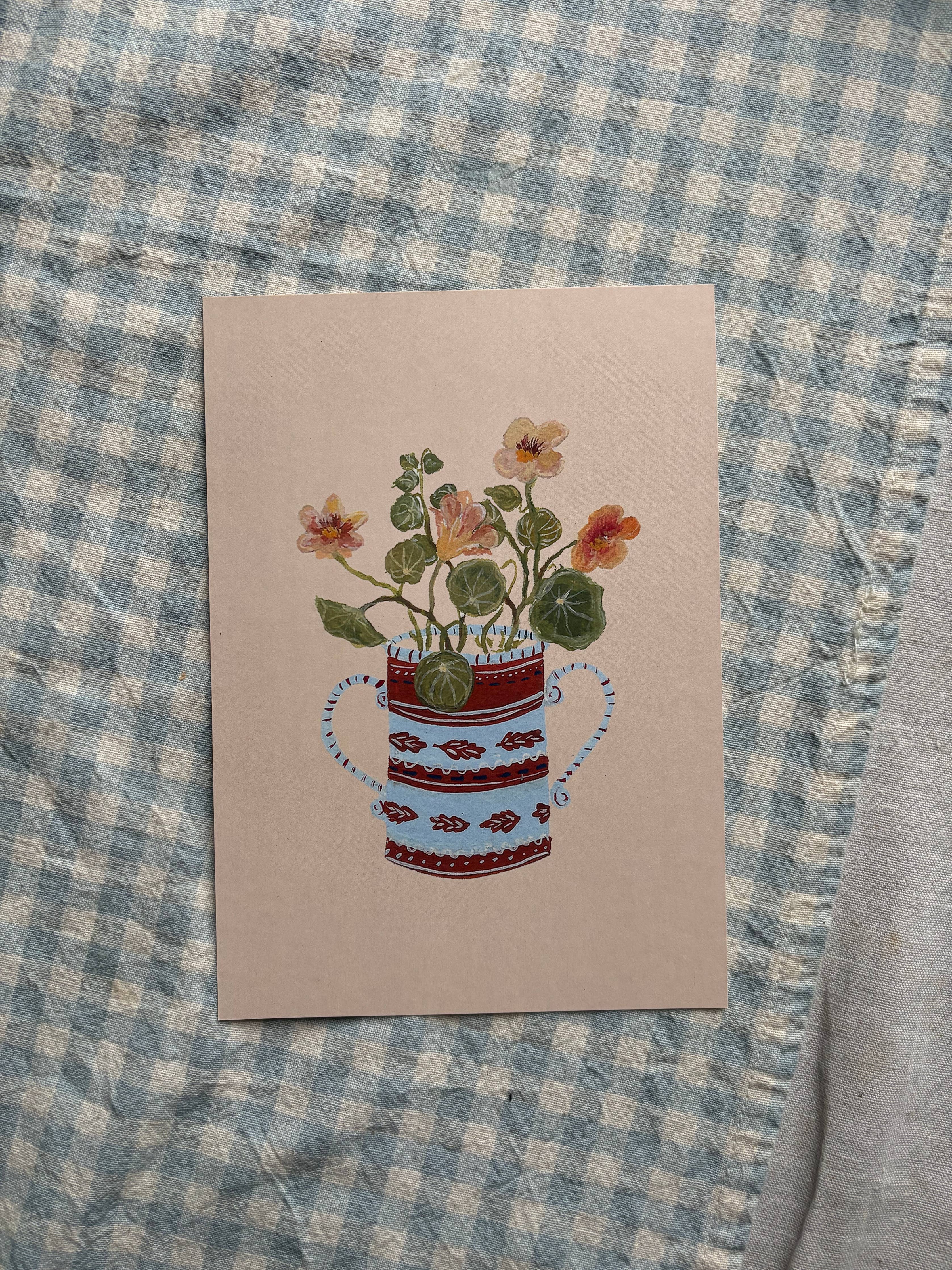 Apricot Nasturtium Print | A5
