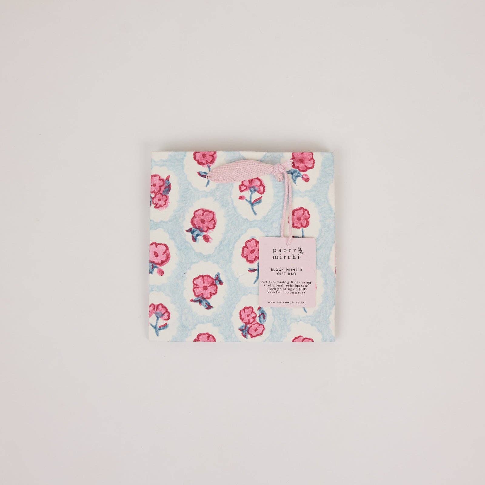 Block Printed Gift Bags (Small) - Pink Sorbet