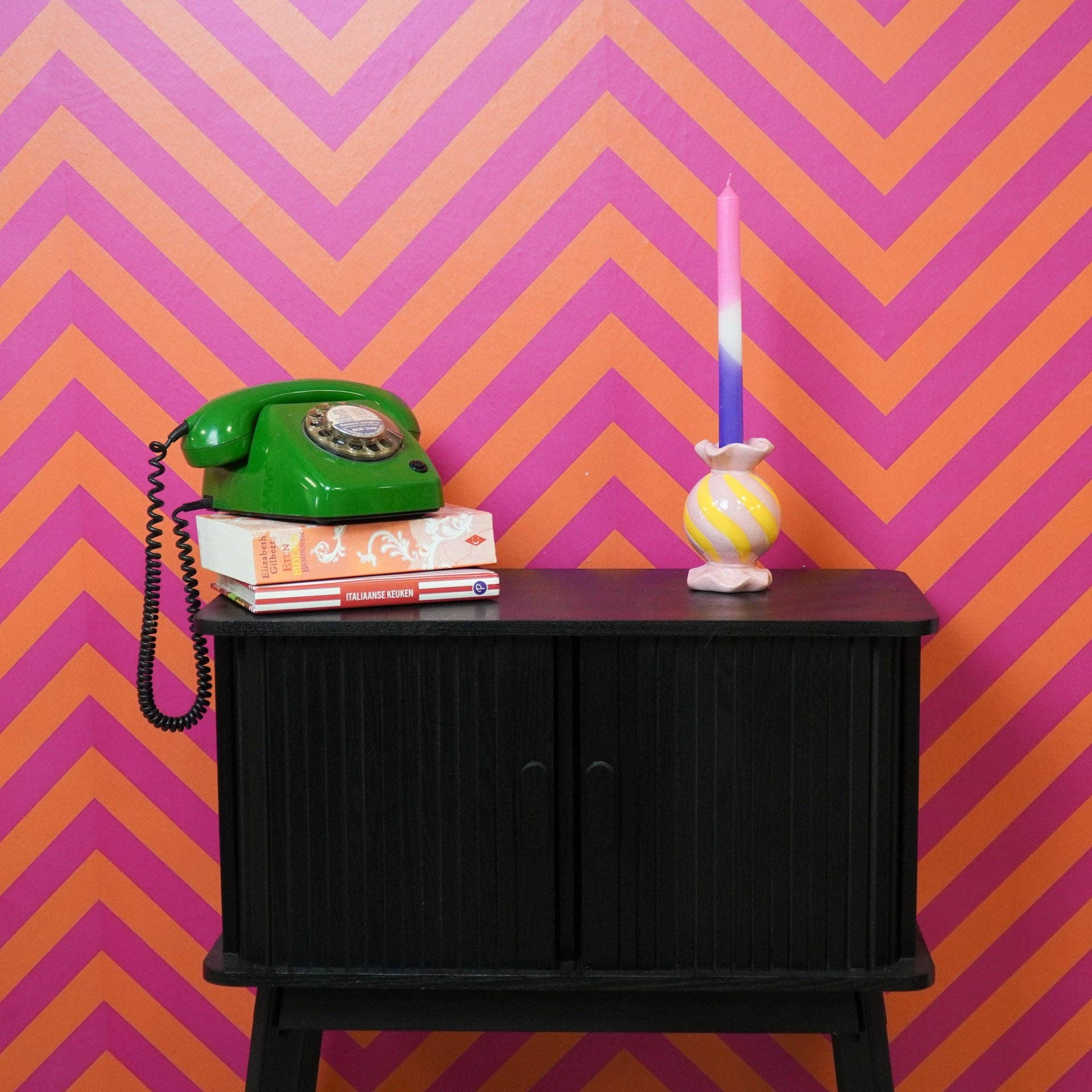 Toffee Candy Candle Holder | Pink & Yellow