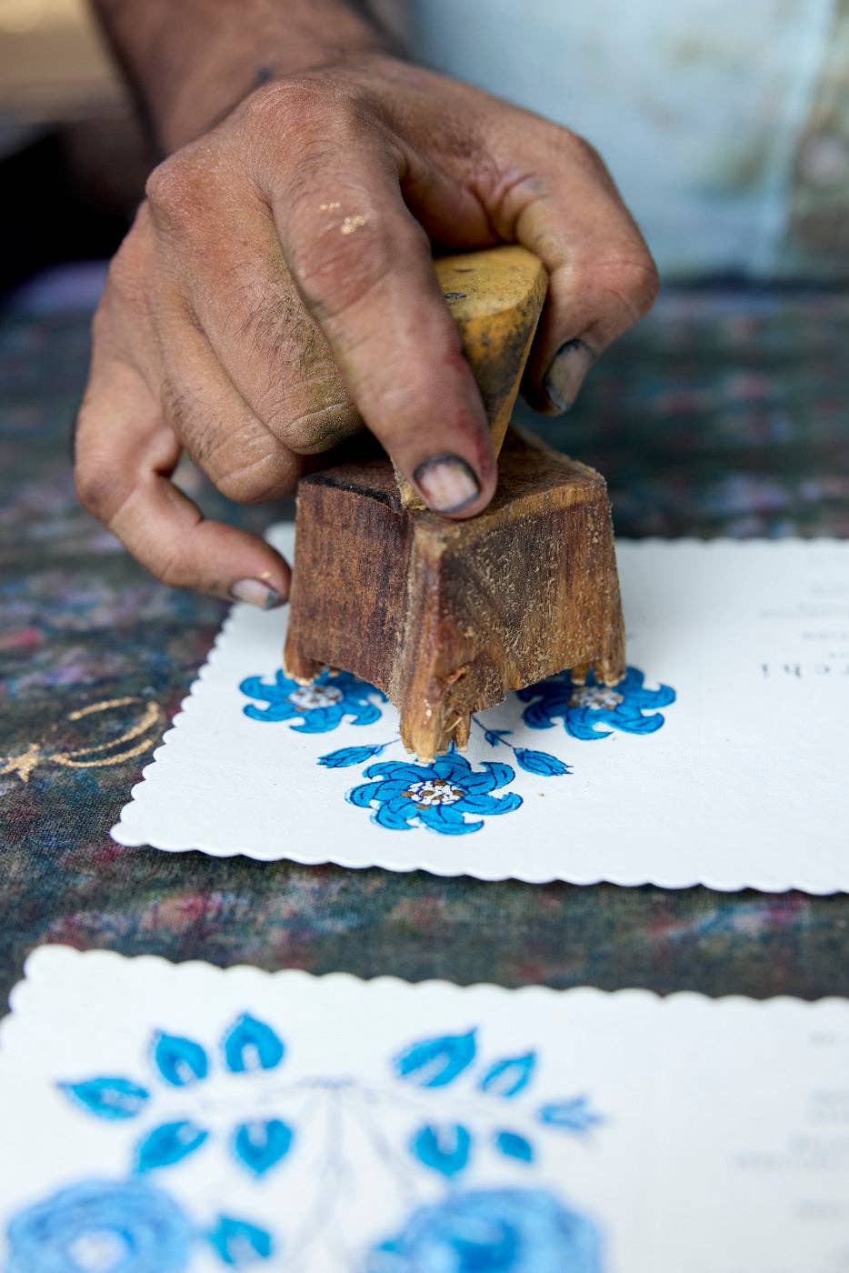 Hand Block Printed Greeting Card | Nargis Sapphire