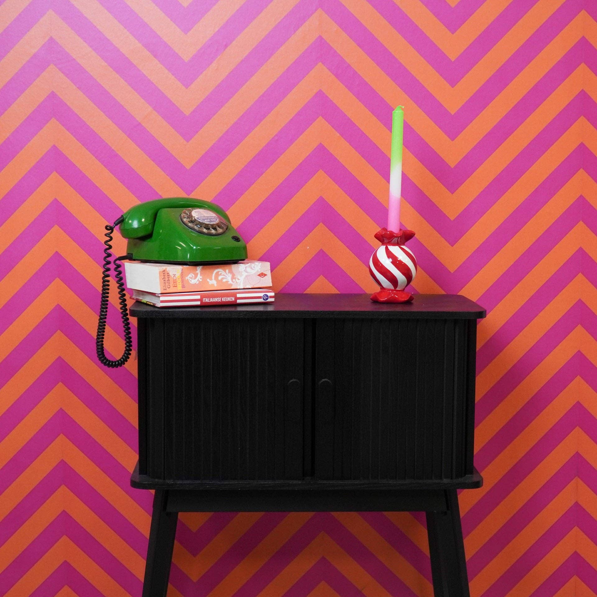 Toffee Candy Candle Holder | Red & White