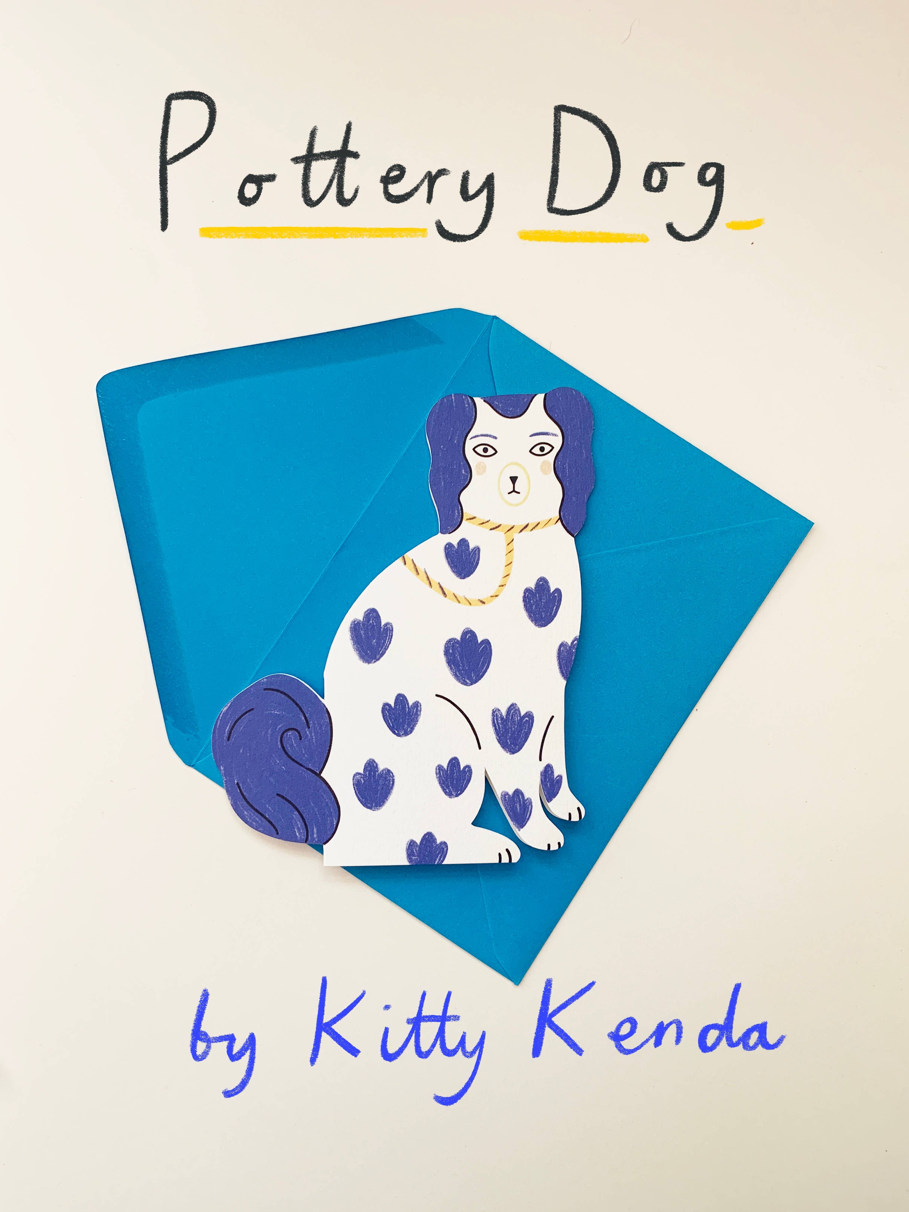 Die Cut Pottery Dog Shaped Card