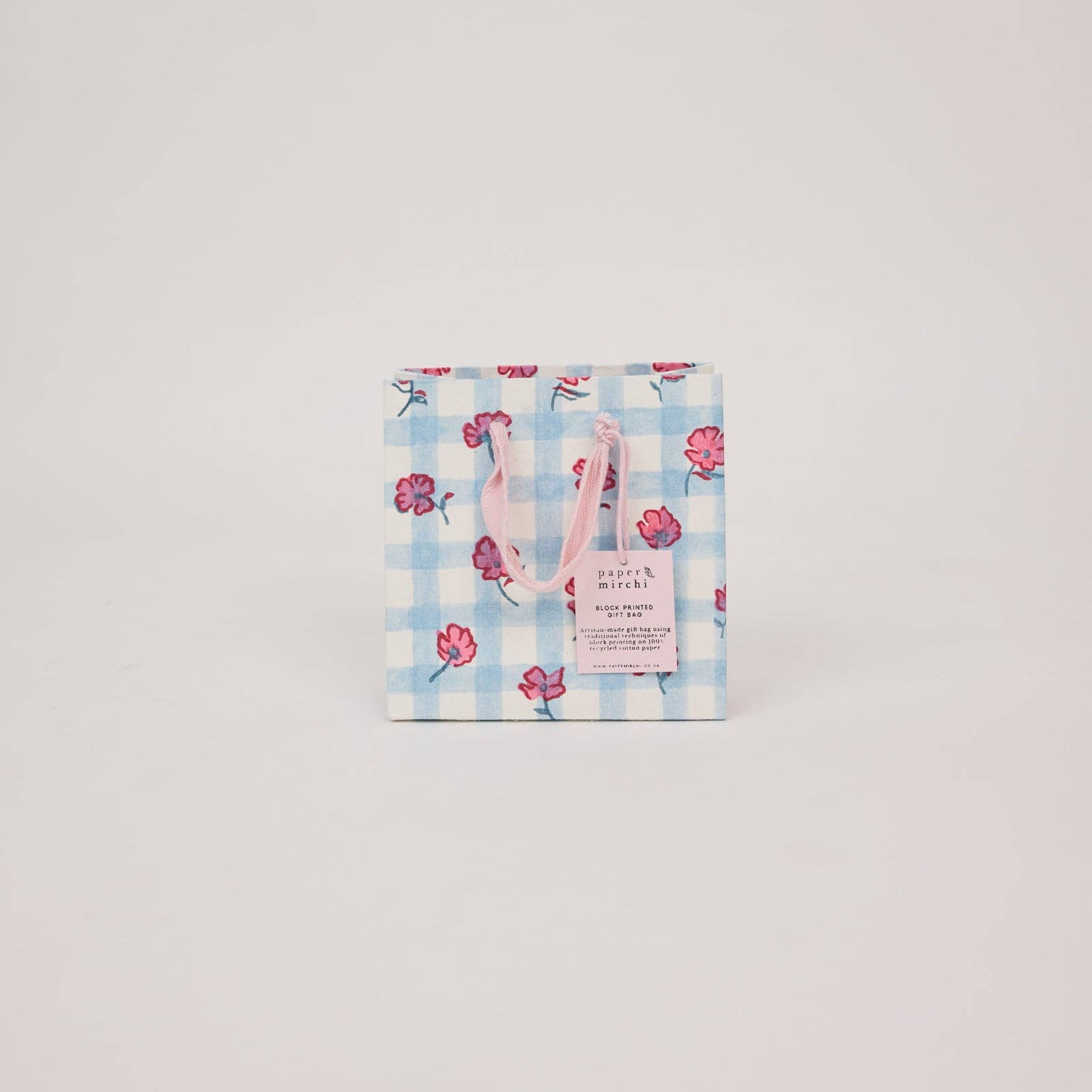 Block Printed Gift Bags (Small) - Pink Sorbet