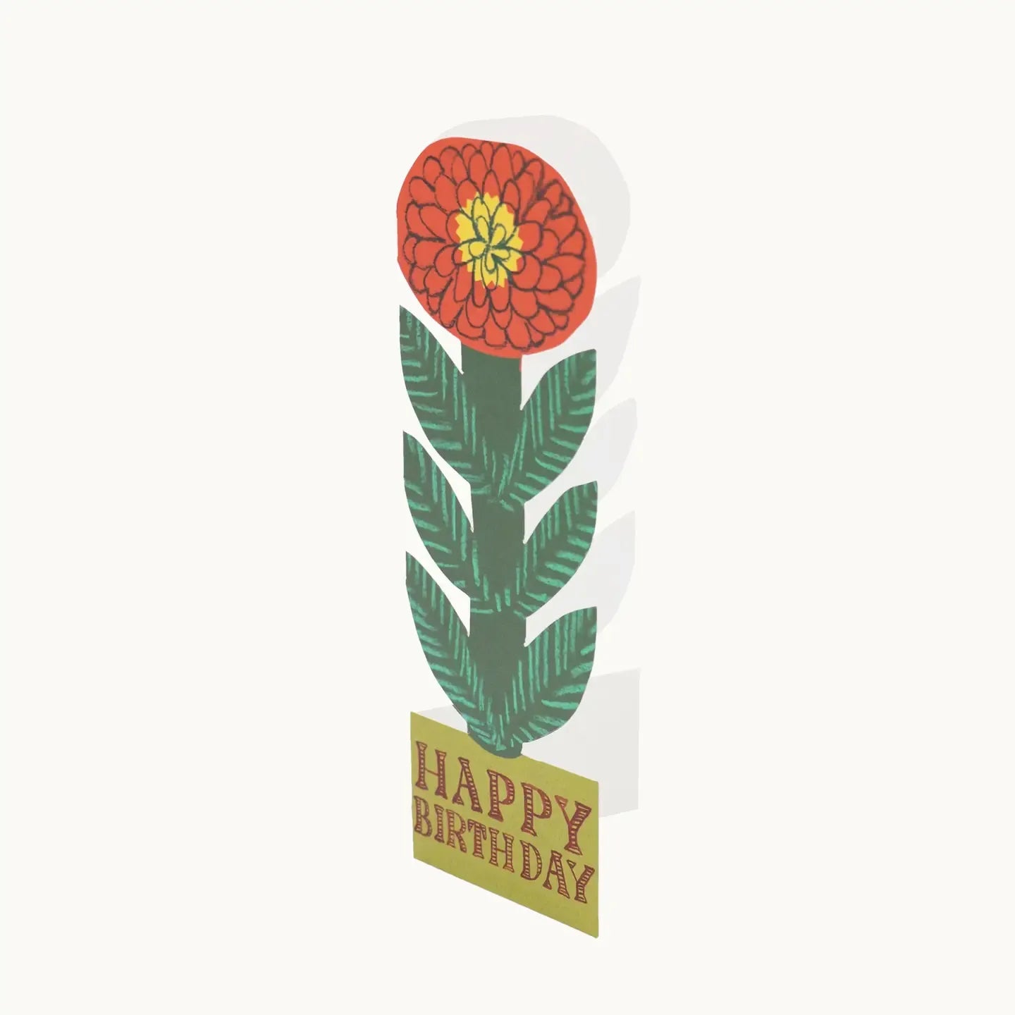 Cherry Red Flower Happy Birthday Card