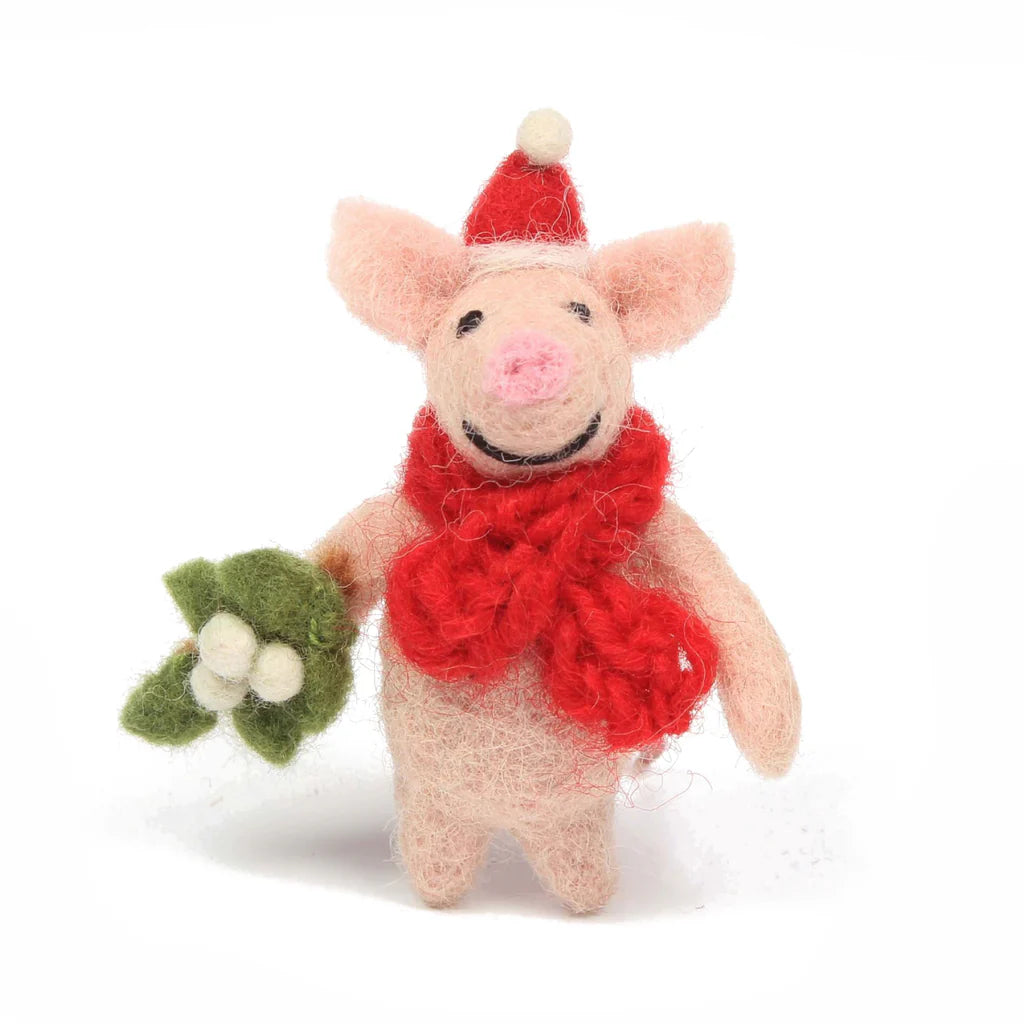 Felt Animal Christmas Tree Decoration | Piglet