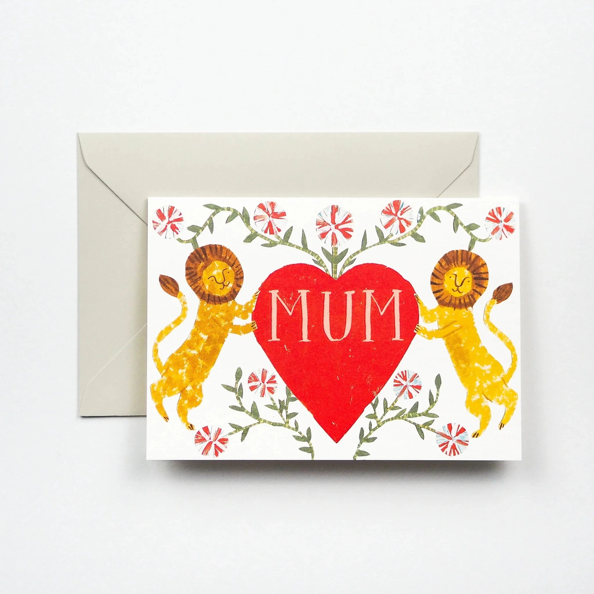 Mum Lion Heart Greetings Card