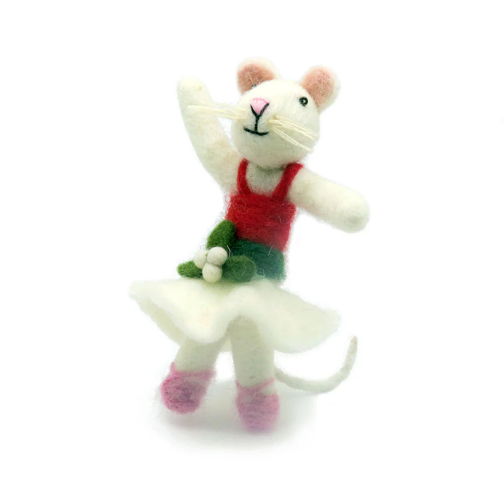 Felt Animal Christmas Tree Decoration | Mouse Lady Dancing