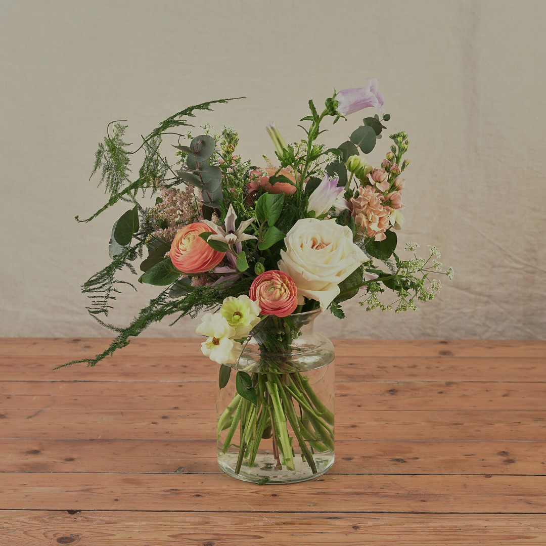 pastel wildflower wedding flowers to decorate tables and wedding venue