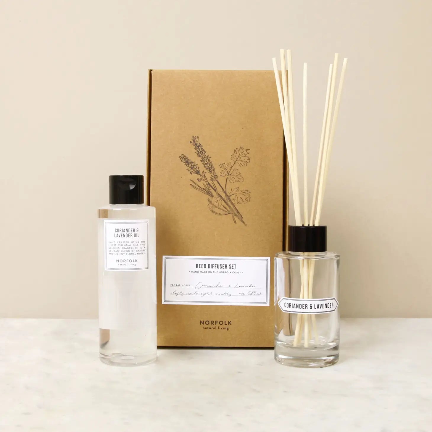 Coriander and Lavender Reed Diffuser Set