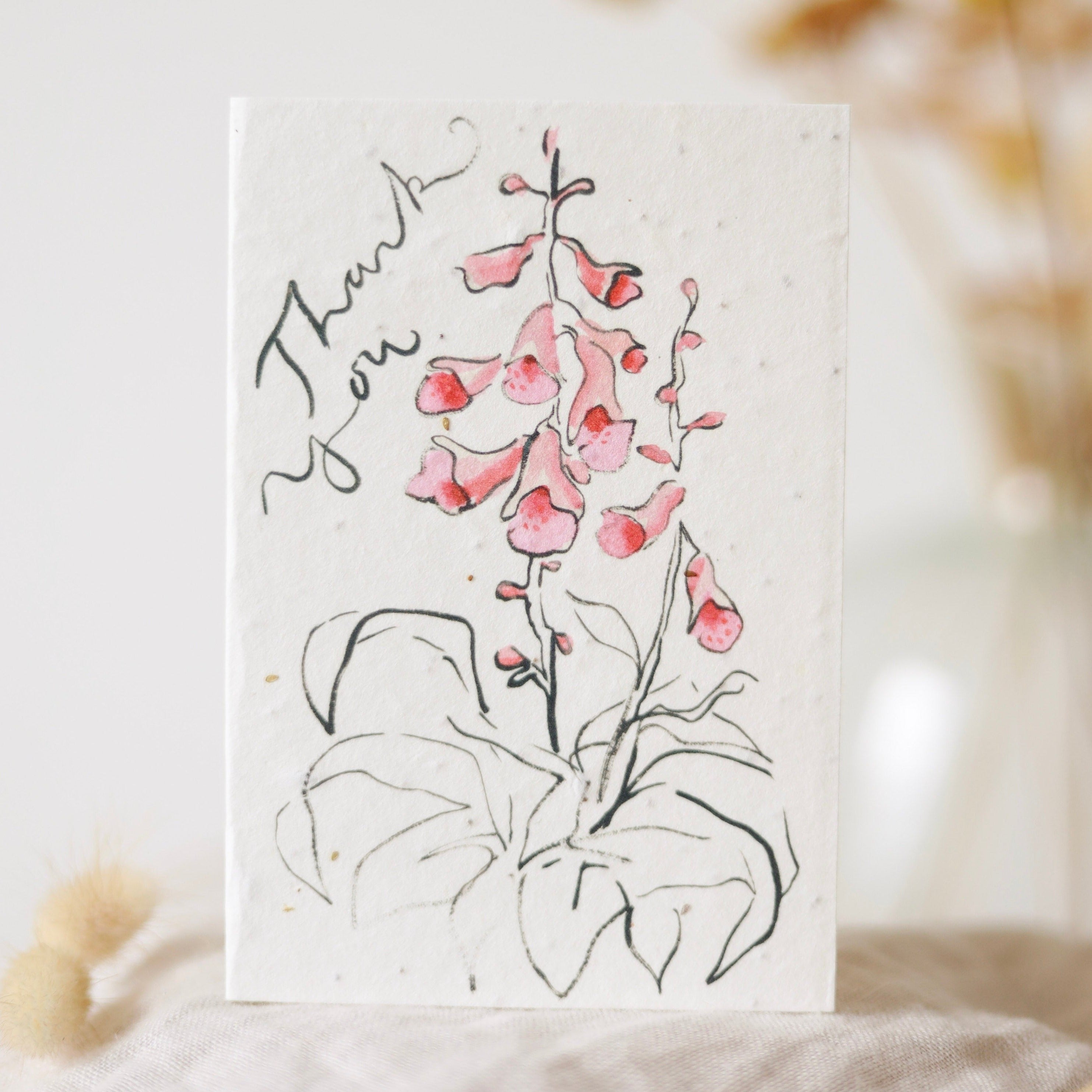 Thank You Foxgloves Plantable Greetings Card