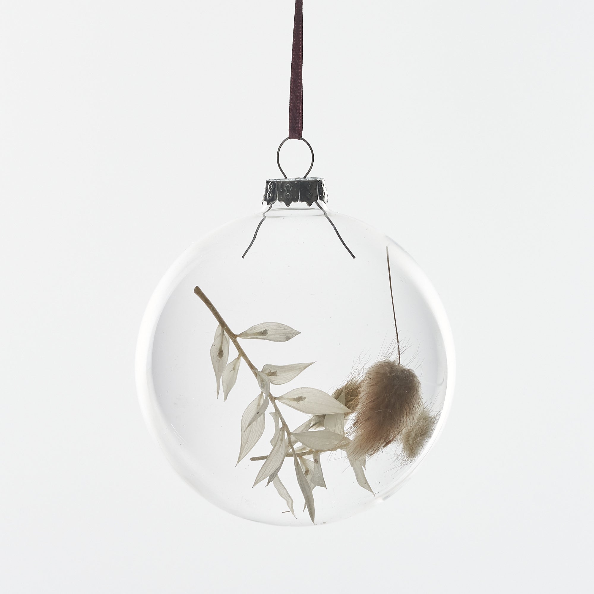 Single Dried flower Baubles: White