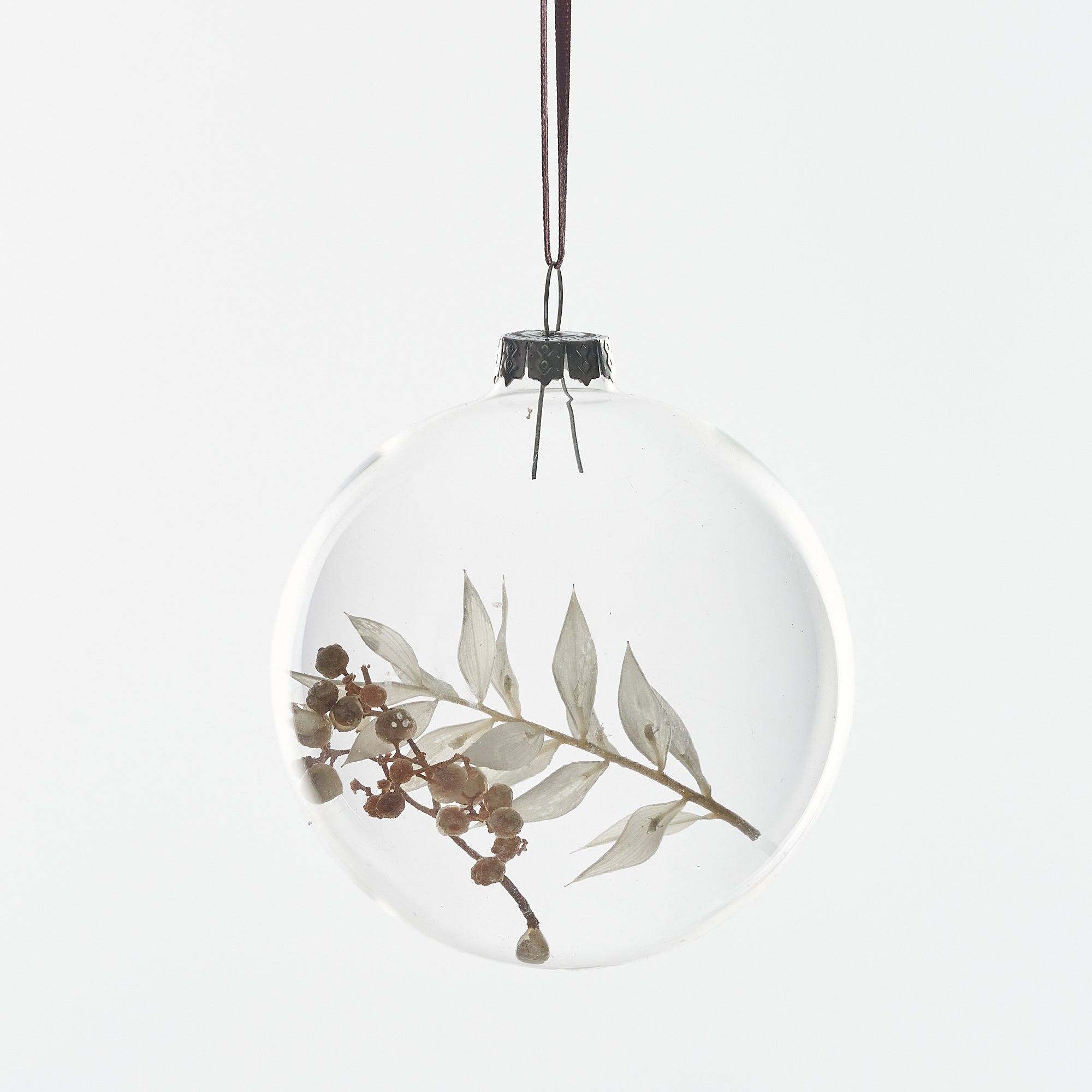 Single Dried flower Baubles: White