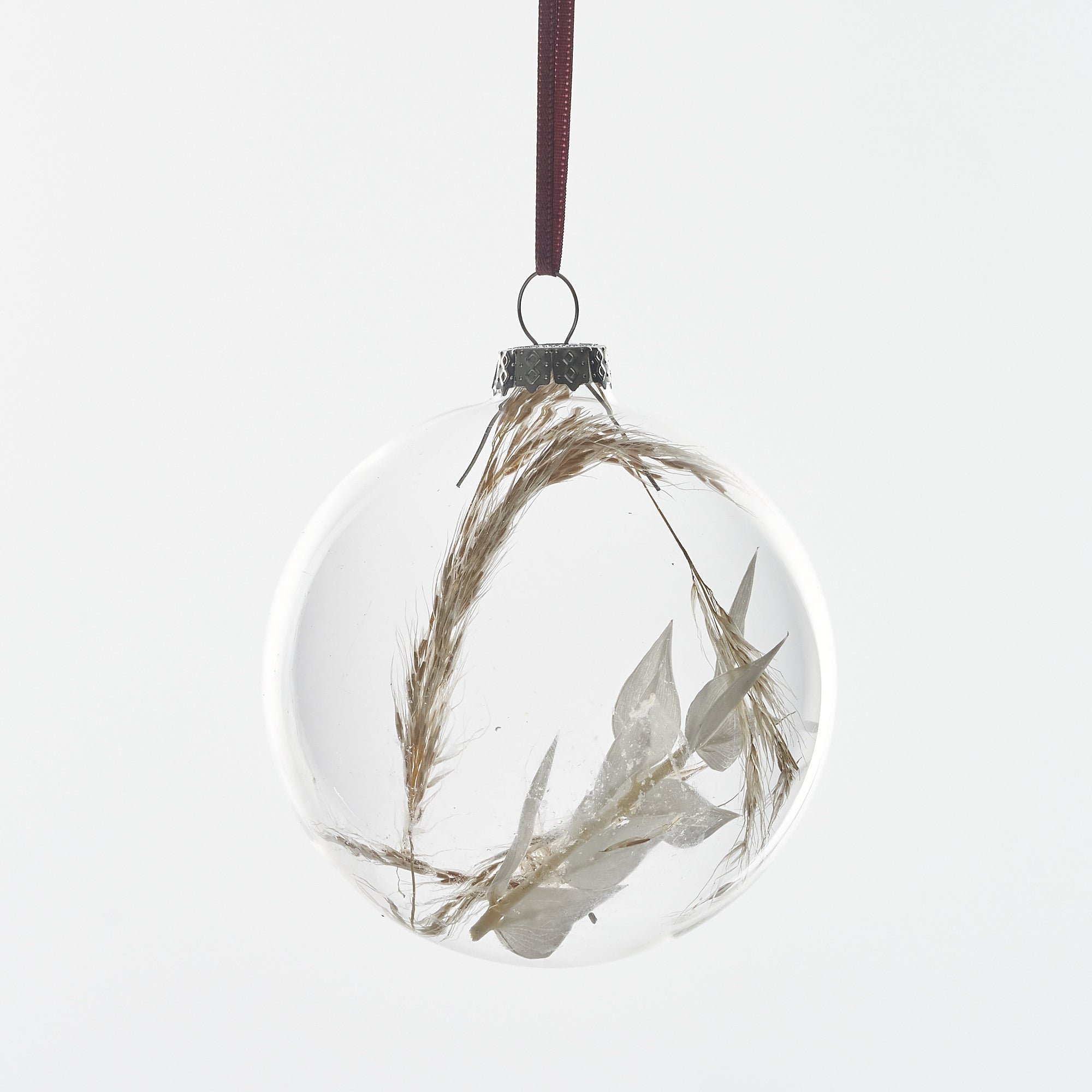 Single Dried flower Baubles: White