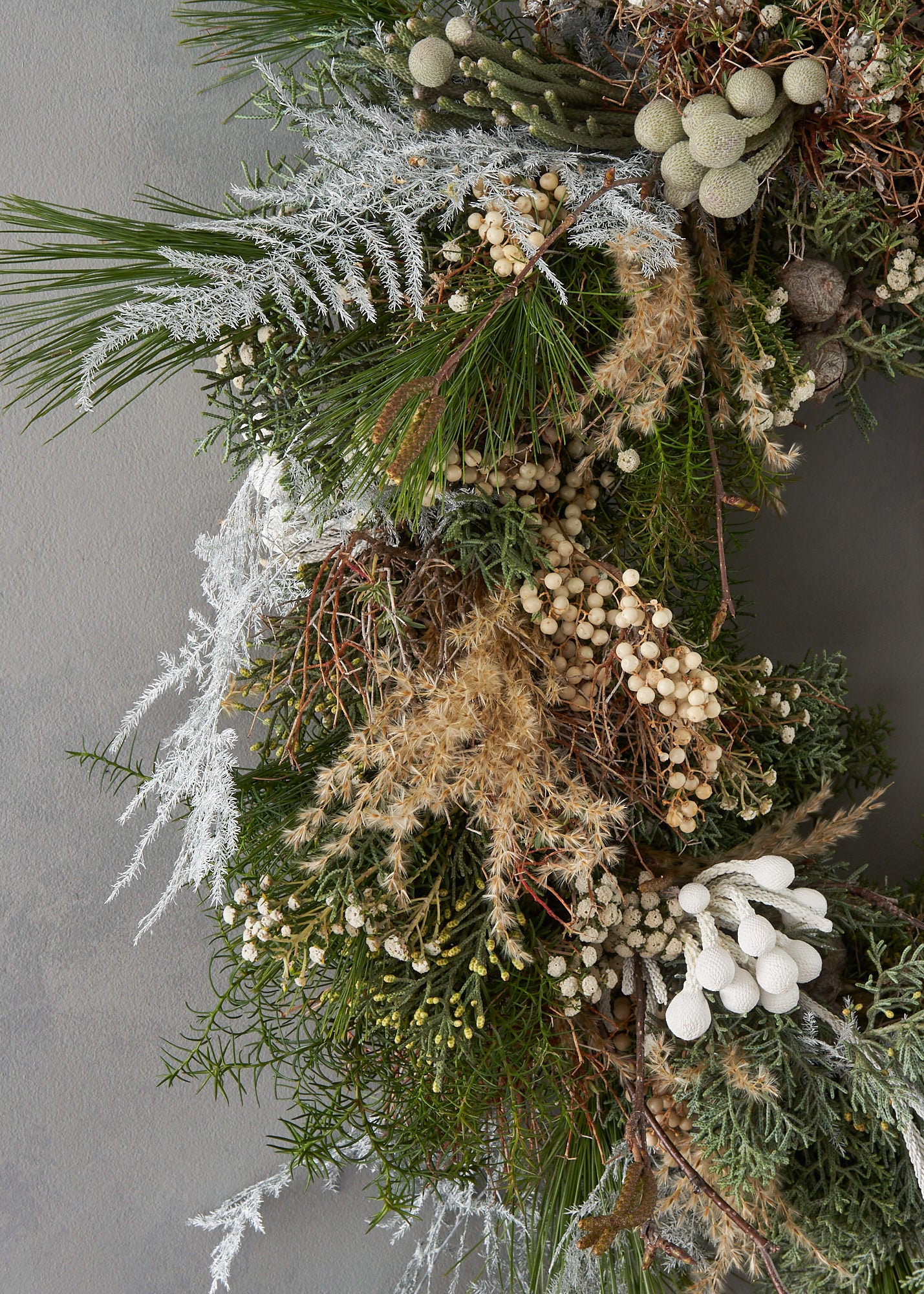 Christmas wreath in contemporary style by Botanique Workshop London