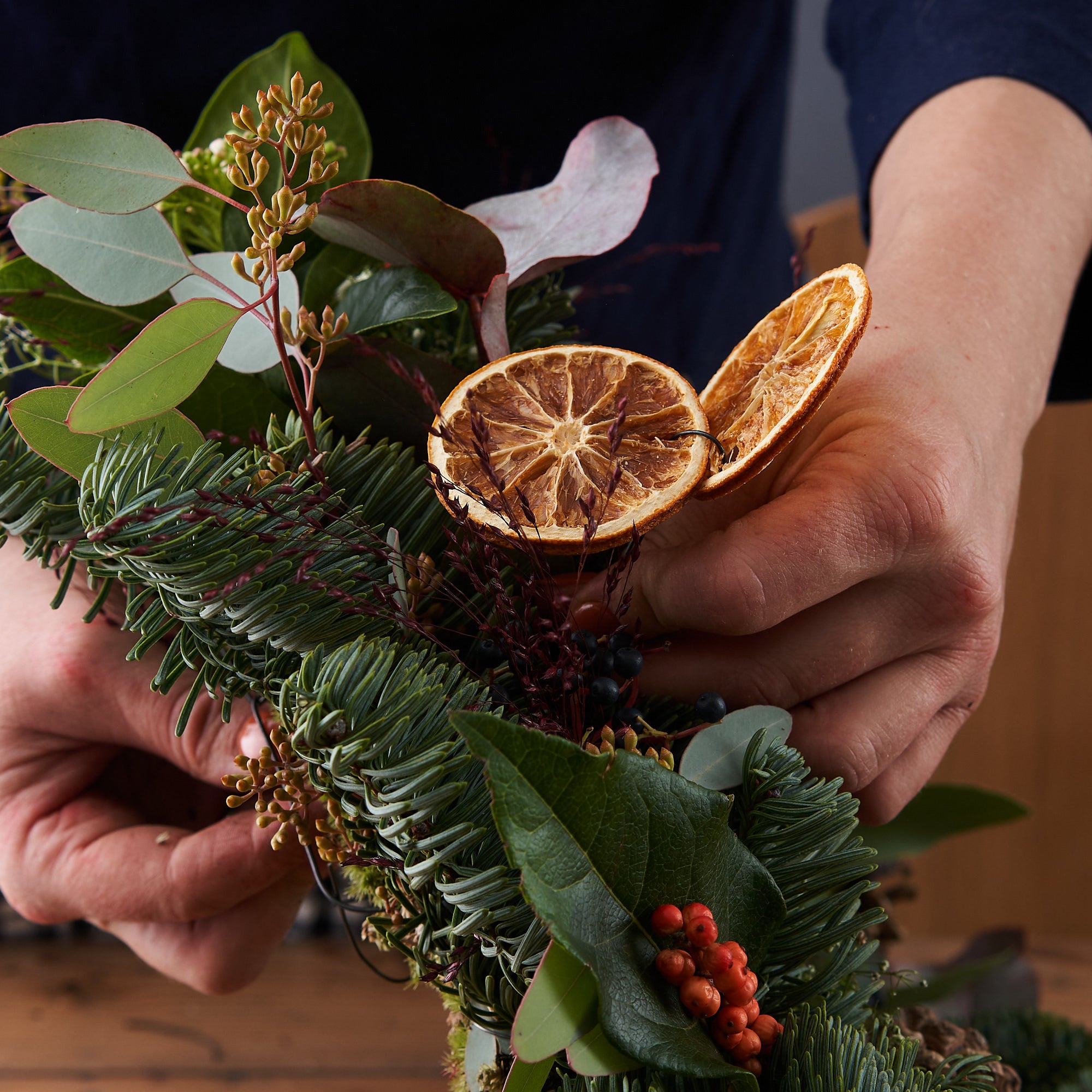 christmas wreath making workshop in London by Botanique Workshop on Exmouth Market Islington