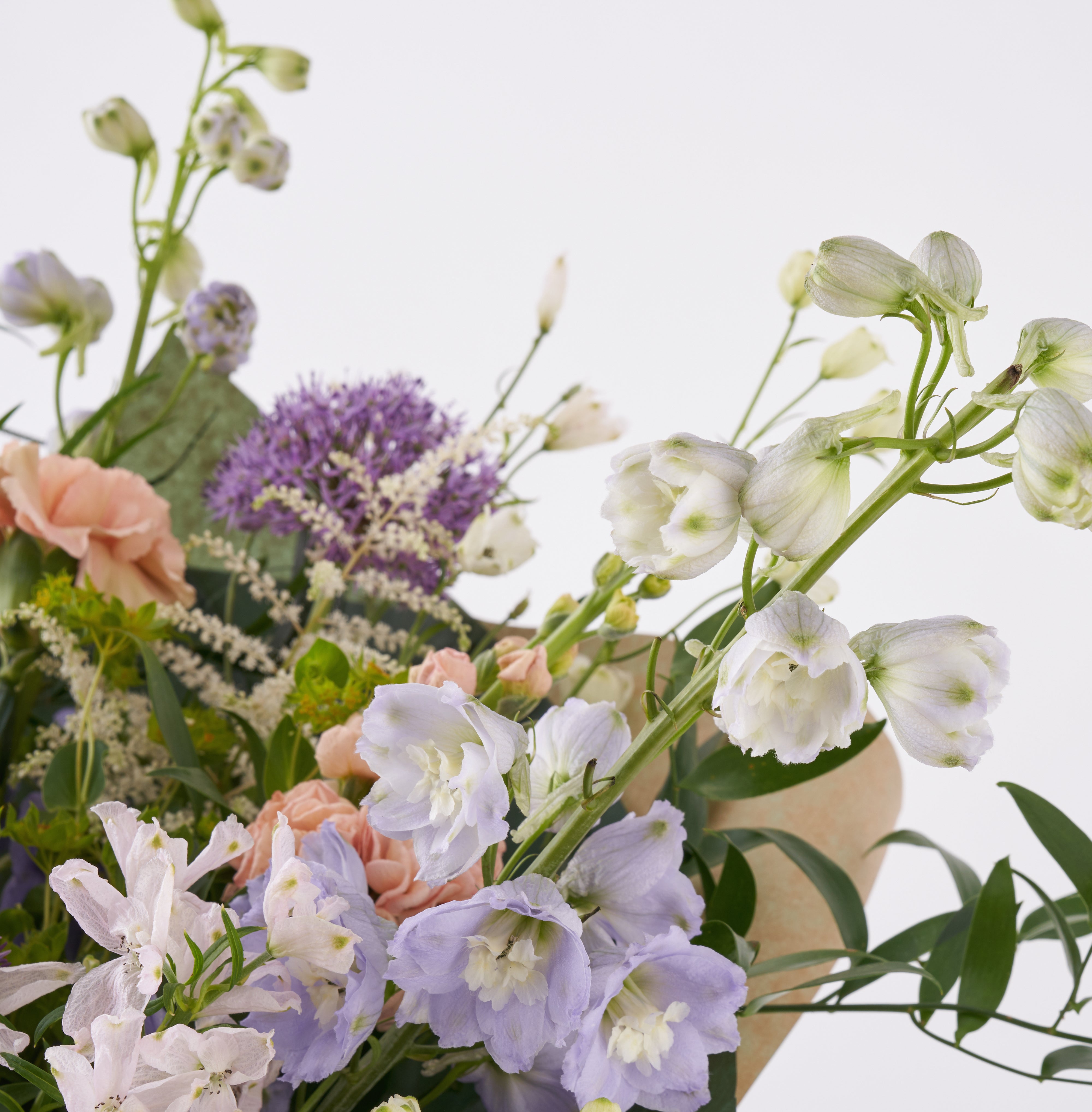 pastel wild flower style bouquet by London florist Botanique Workshop