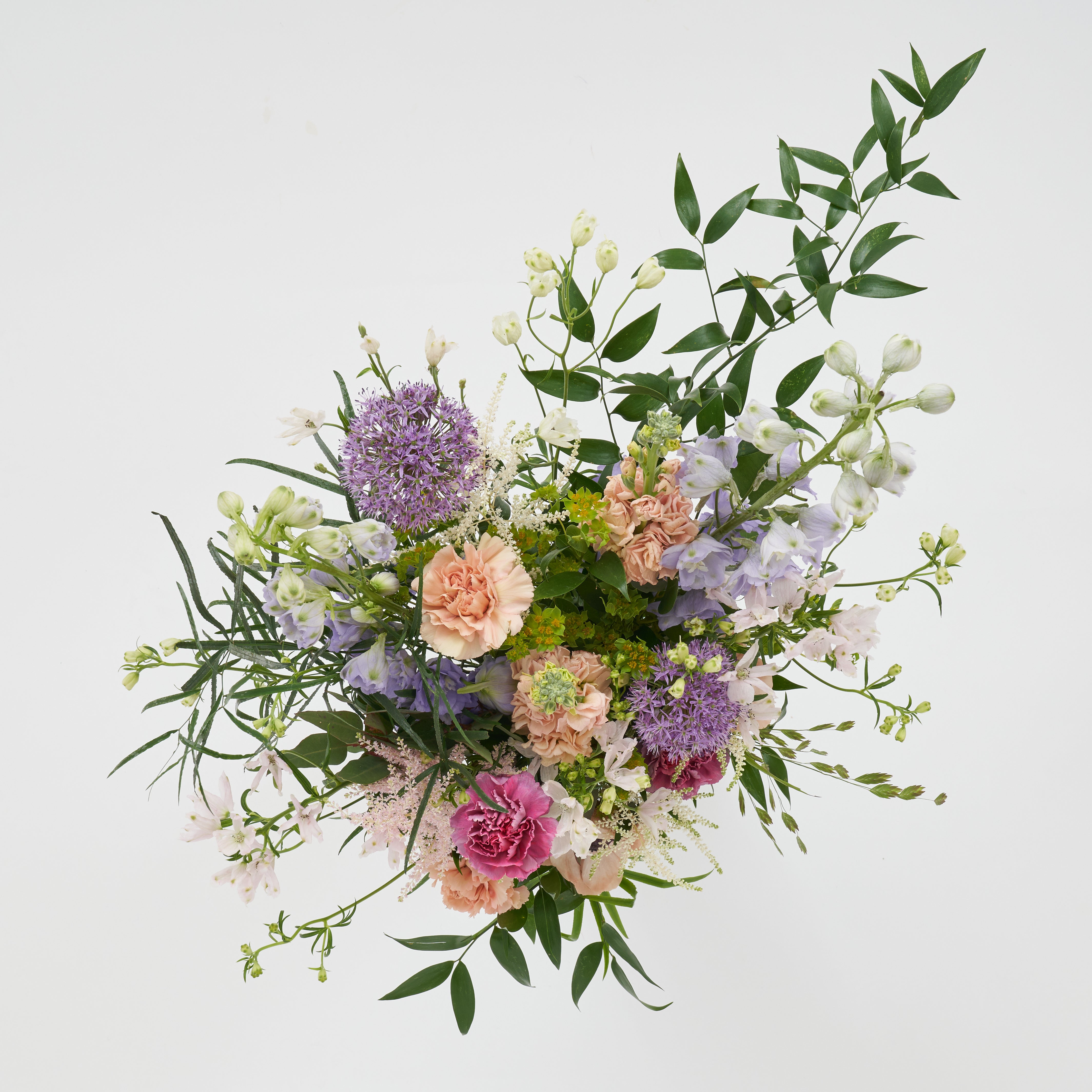 pastel wild flower style bouquet by London florist Botanique Workshop