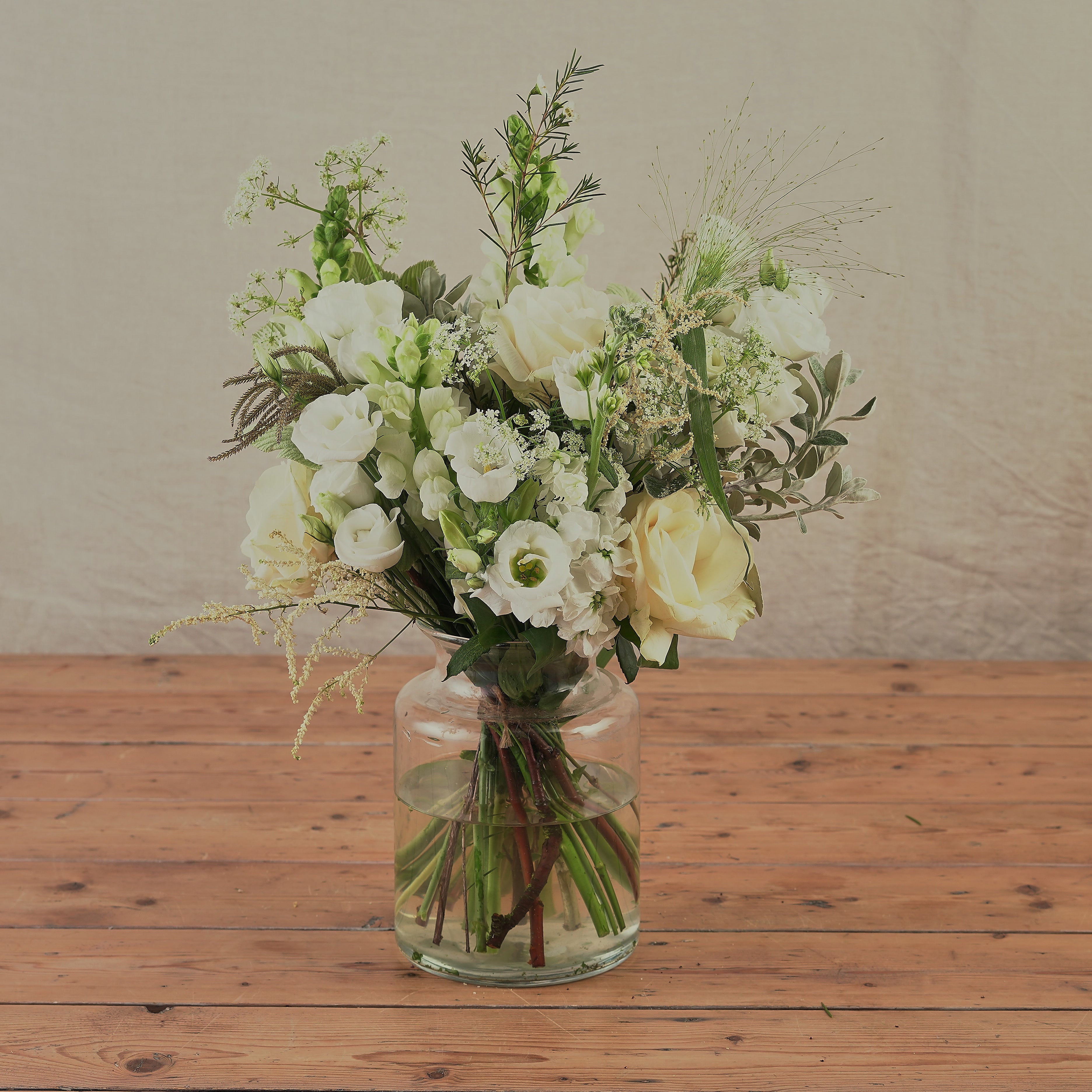 classic white wedding vase arrangements 