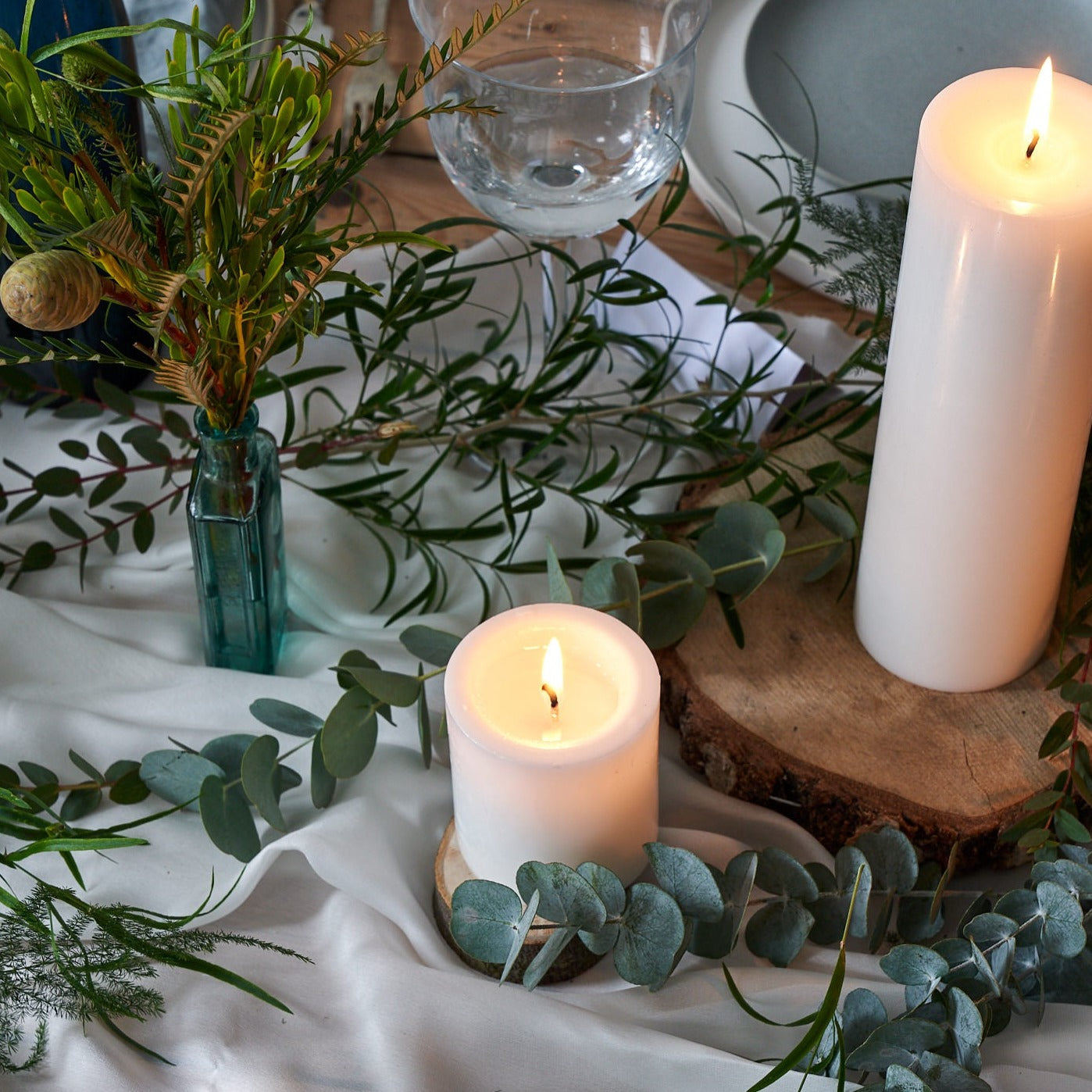 lush woodland bud vase arrangements for weddings and events