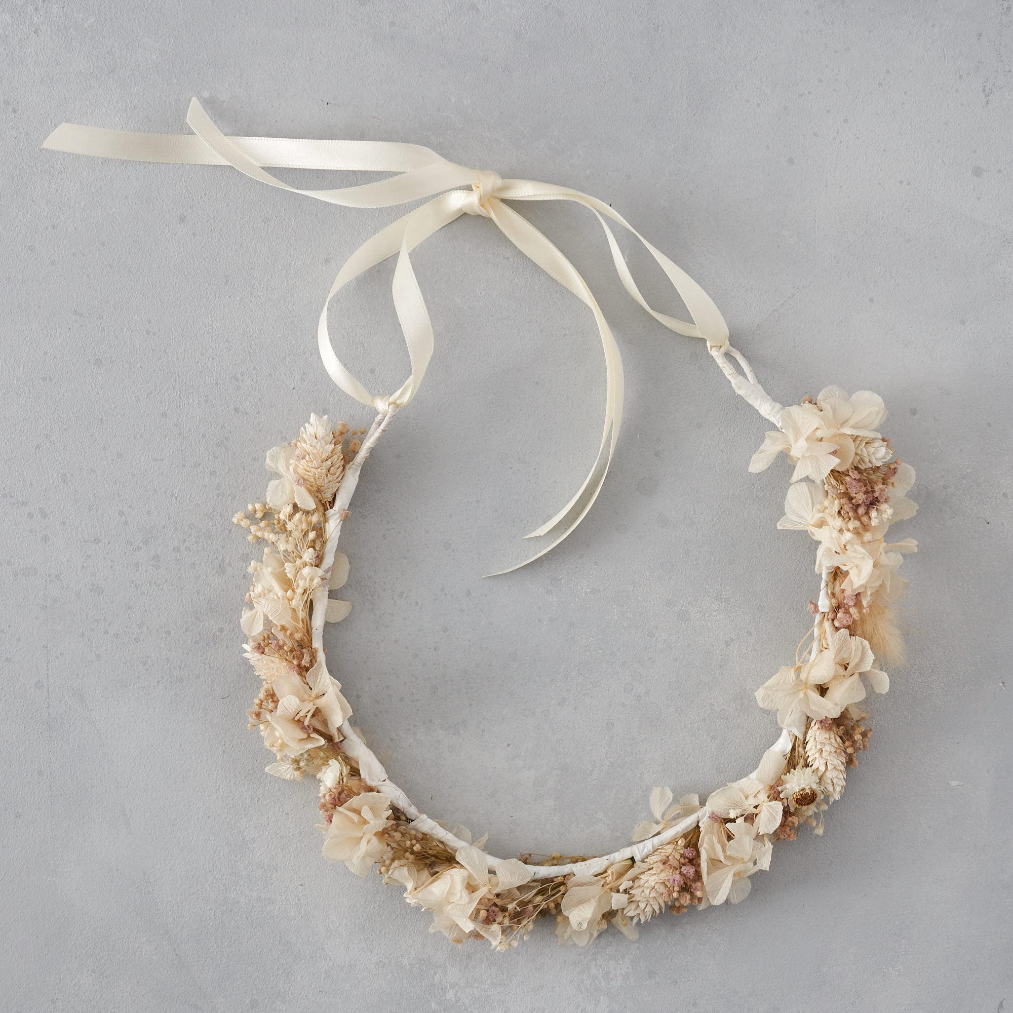 Dried flower crown : white