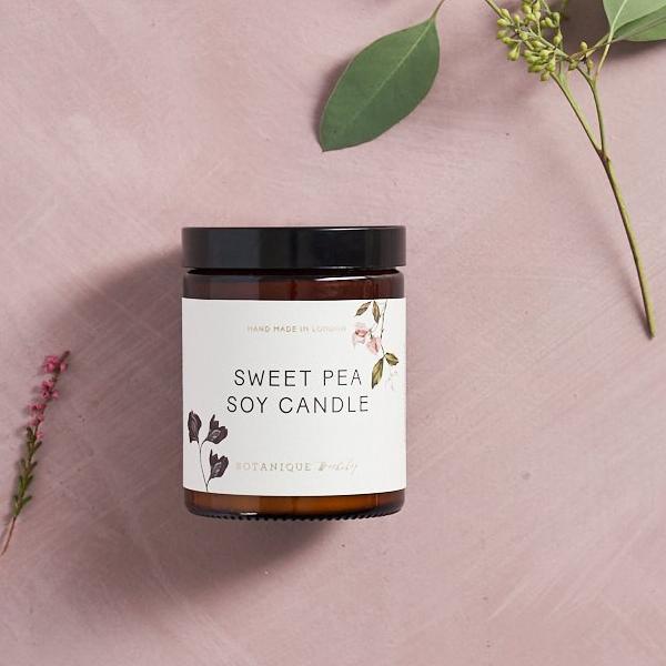Hand-poured Sweet Pea scented Soy Candle