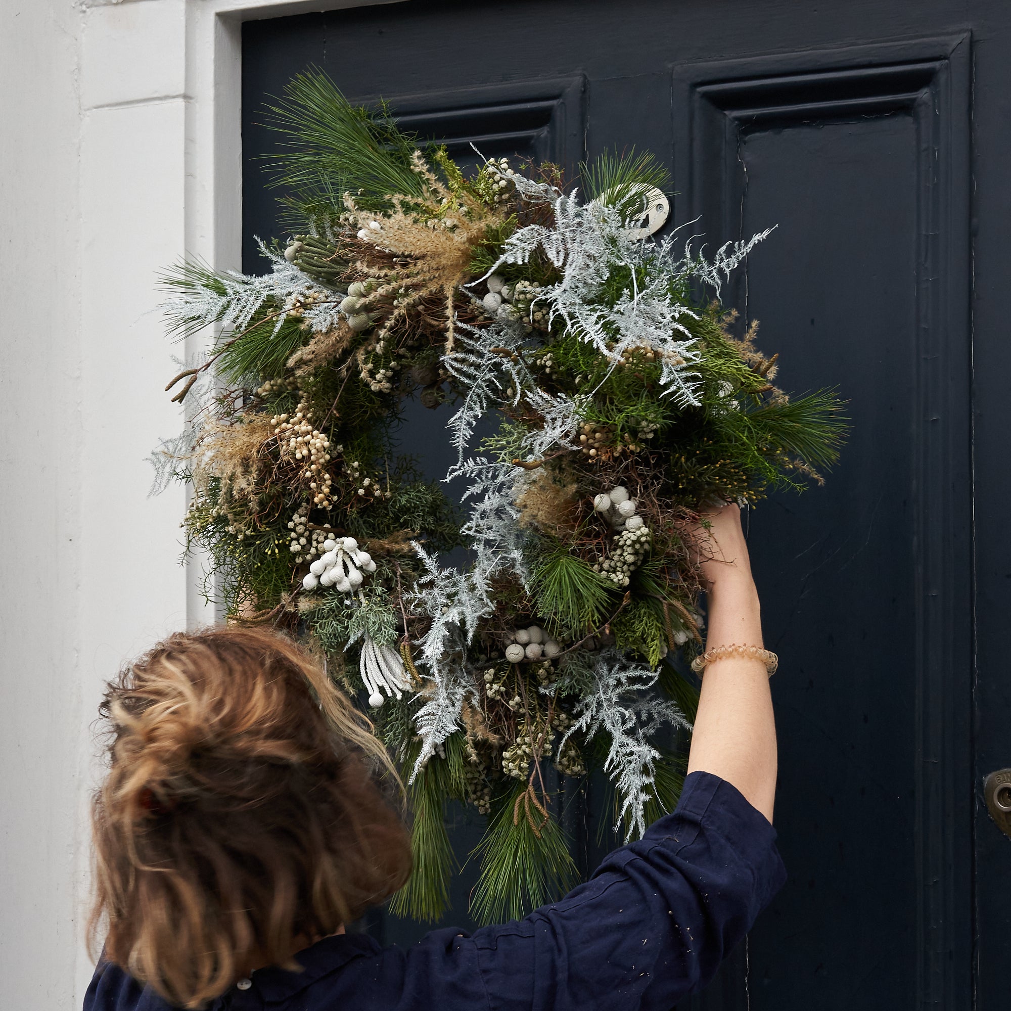 Christmas wreath in contemporary style by Botanique Workshop London