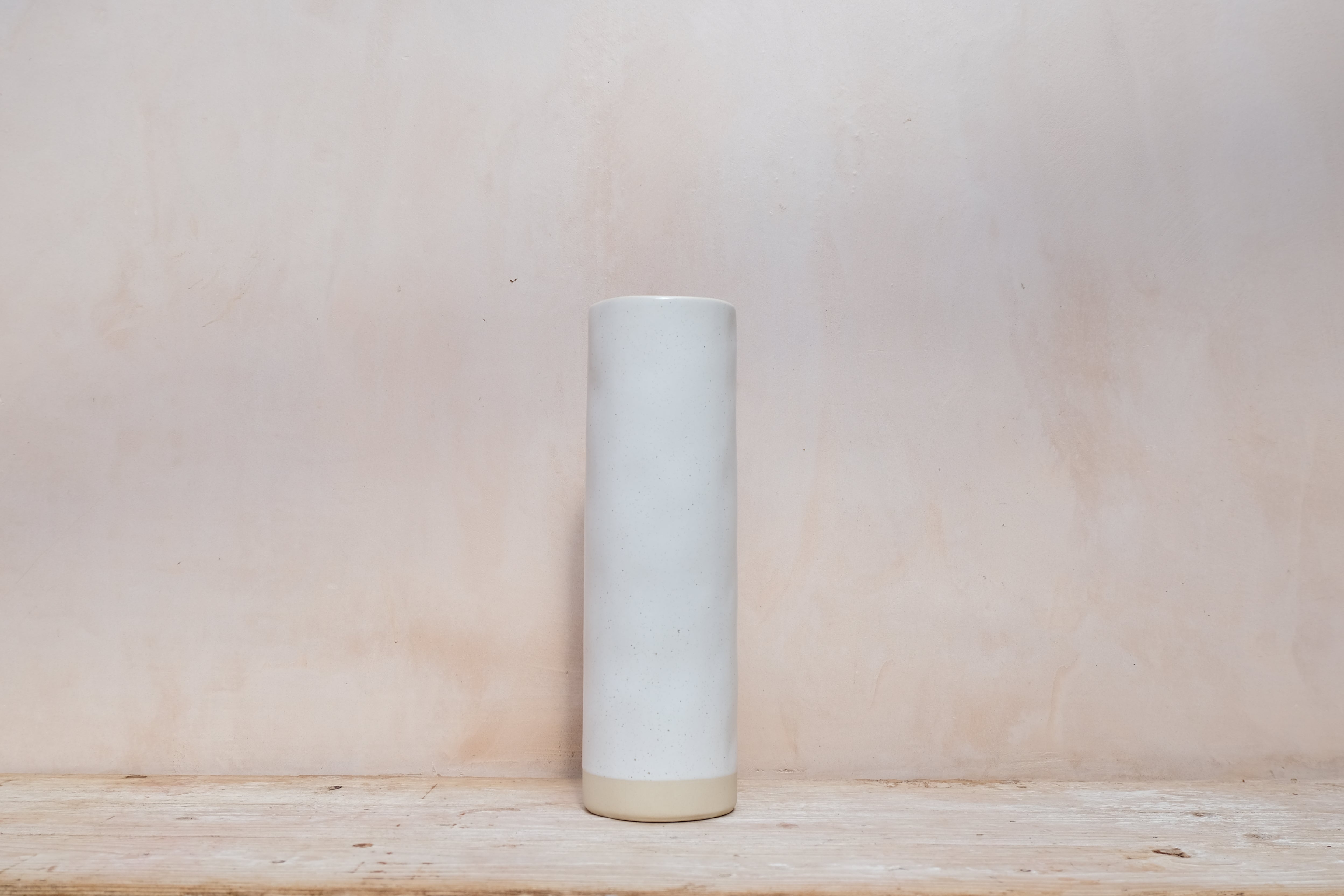 Pitka Ivory Speckled Cylinder Vase