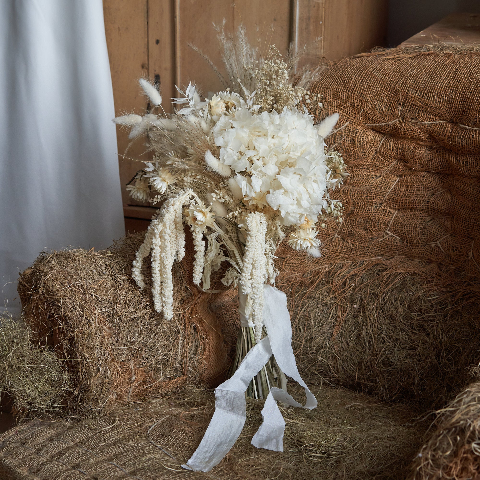 Everlasting Whites Dried Flower Bridal Bouquet