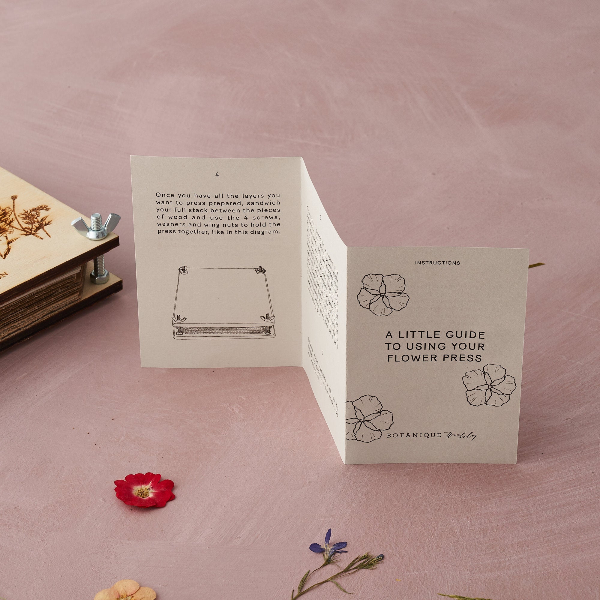 Fresh Flowers + Set of Blank Cards for Flower Pressing