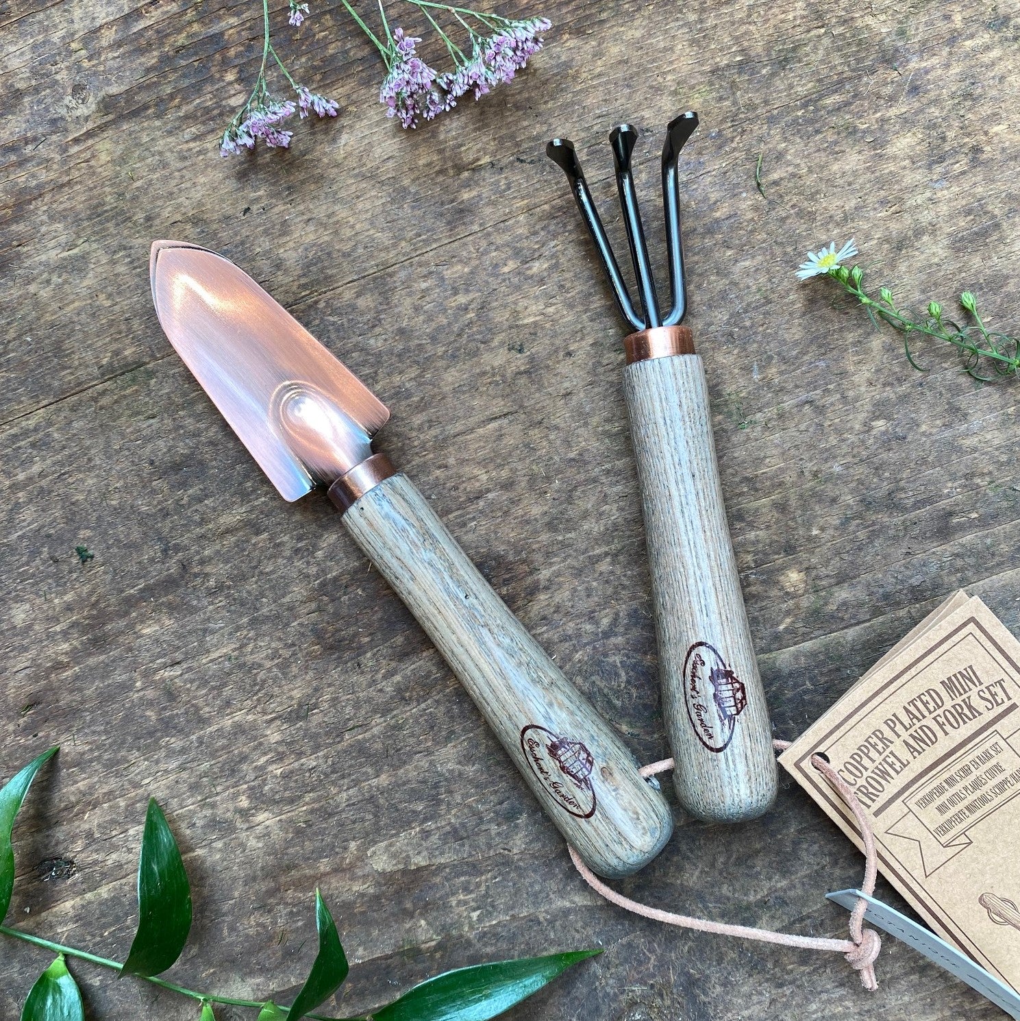 Copper Plated Mini Trowel and Fork Set
